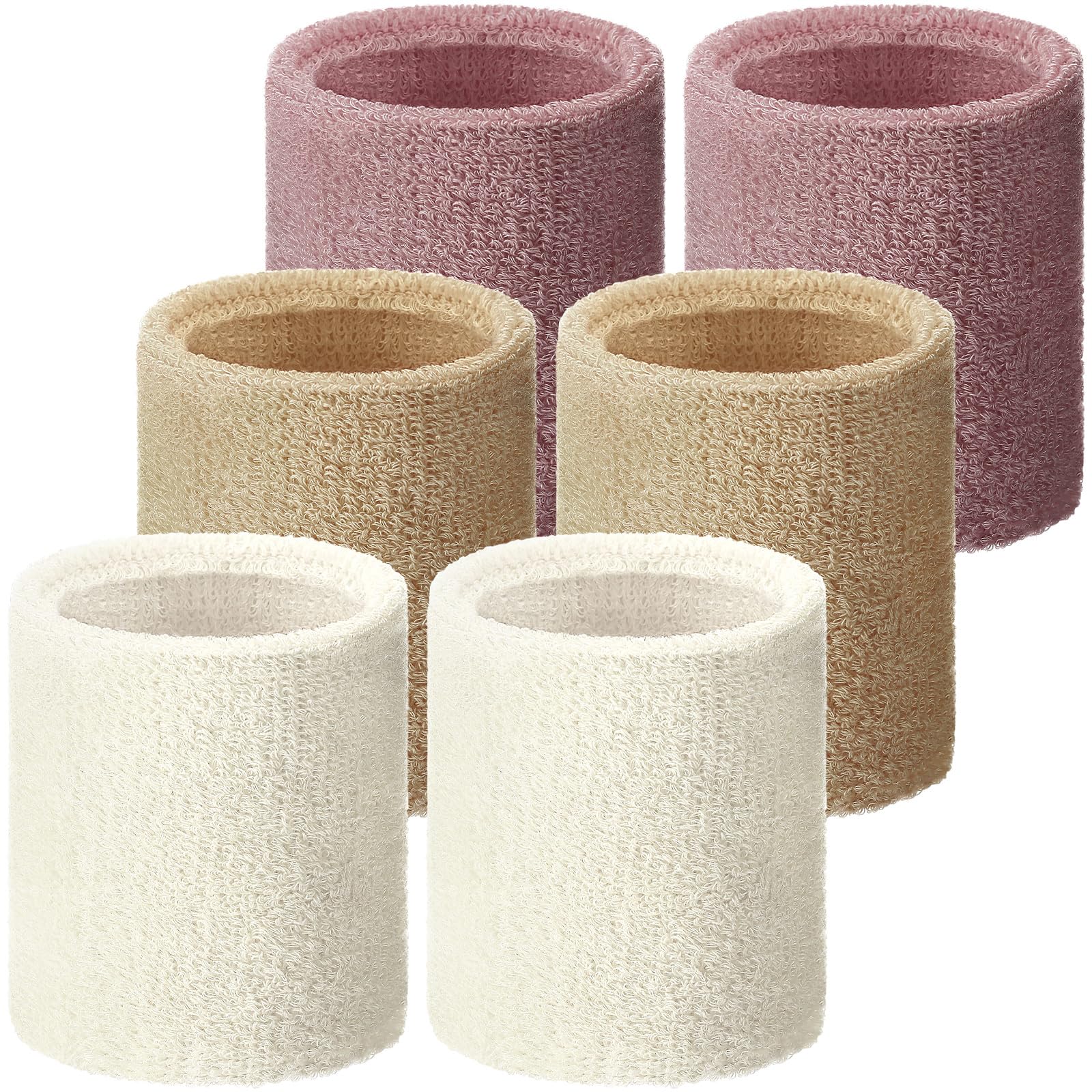 Willbond Wrist Sweatbands, Sports Sweatbands for Competition, Sweat Absorbent, for Basketball, Tennis, Football, Running and Work (Pack of 6)