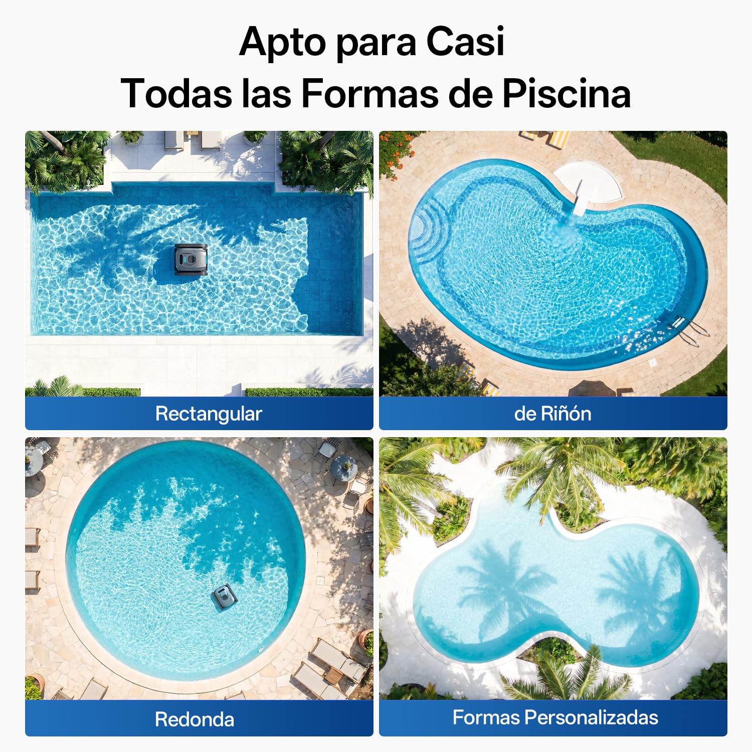 Ultenic Robot Piscina Limpiafondos y Paredes, Línea, Navegación S&N App | Limpieza Fondo/Paredes/Línea, 180min/150㎡, Autoaparcamineto, Filtro 180μm 3.5L, Control App, Automático y Inalámbrico