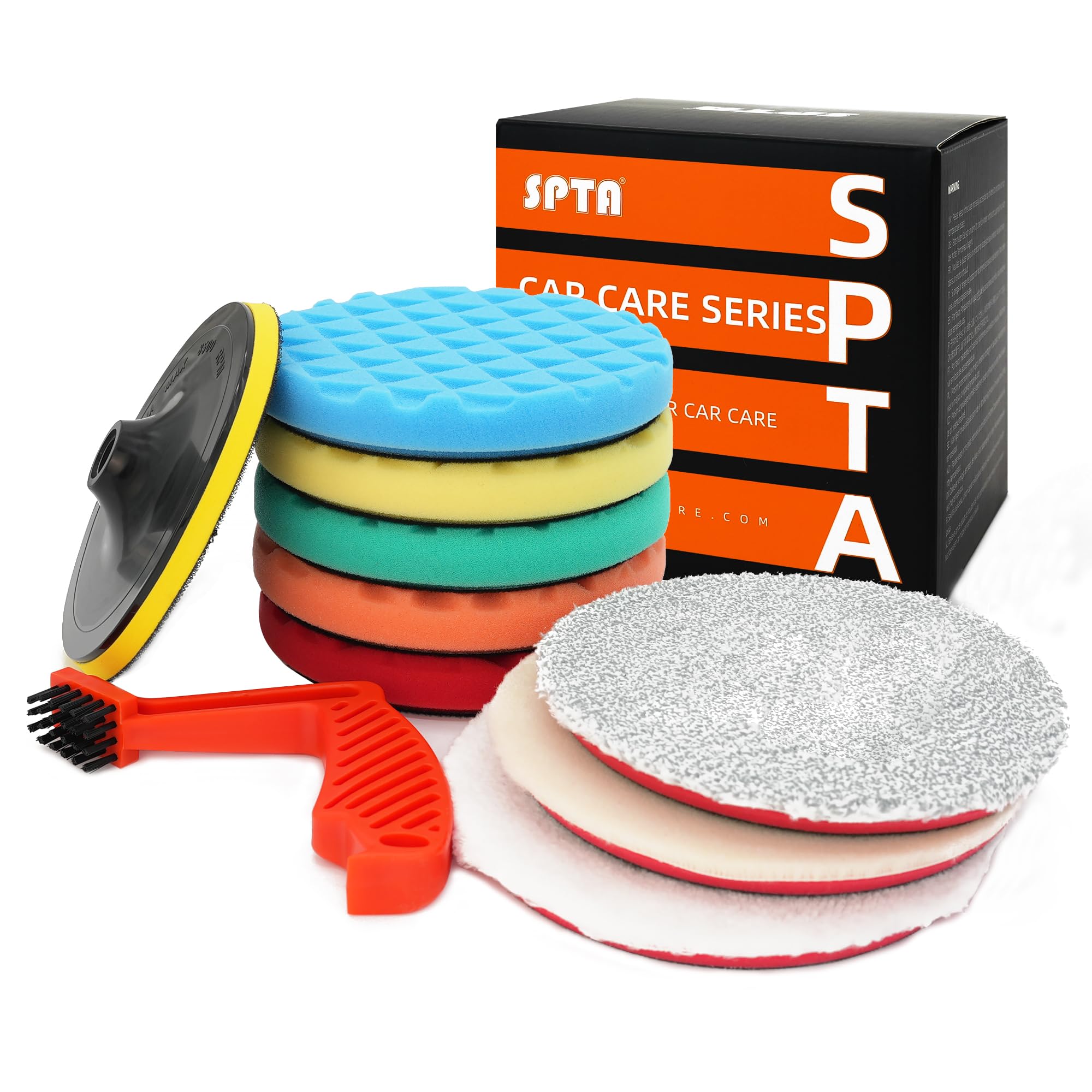 SPTA 10pcs Polishing Pads Kit 7 Inches