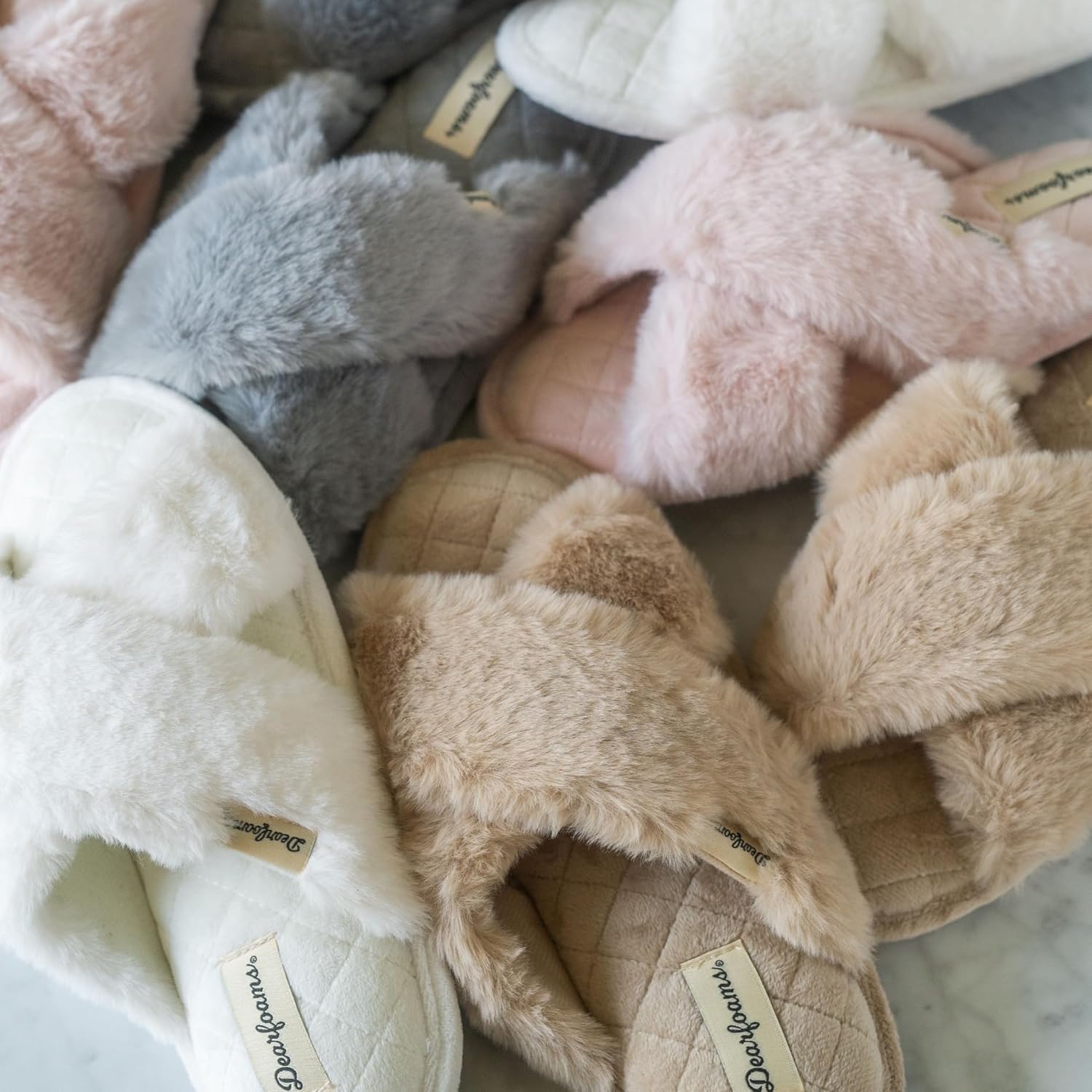 Dearfoams Women’s Acquired Style & Danielle Pheloung Exclusive Memory Foam Jessica Cozy Bow Cross Band Slide Slippers - Image 6