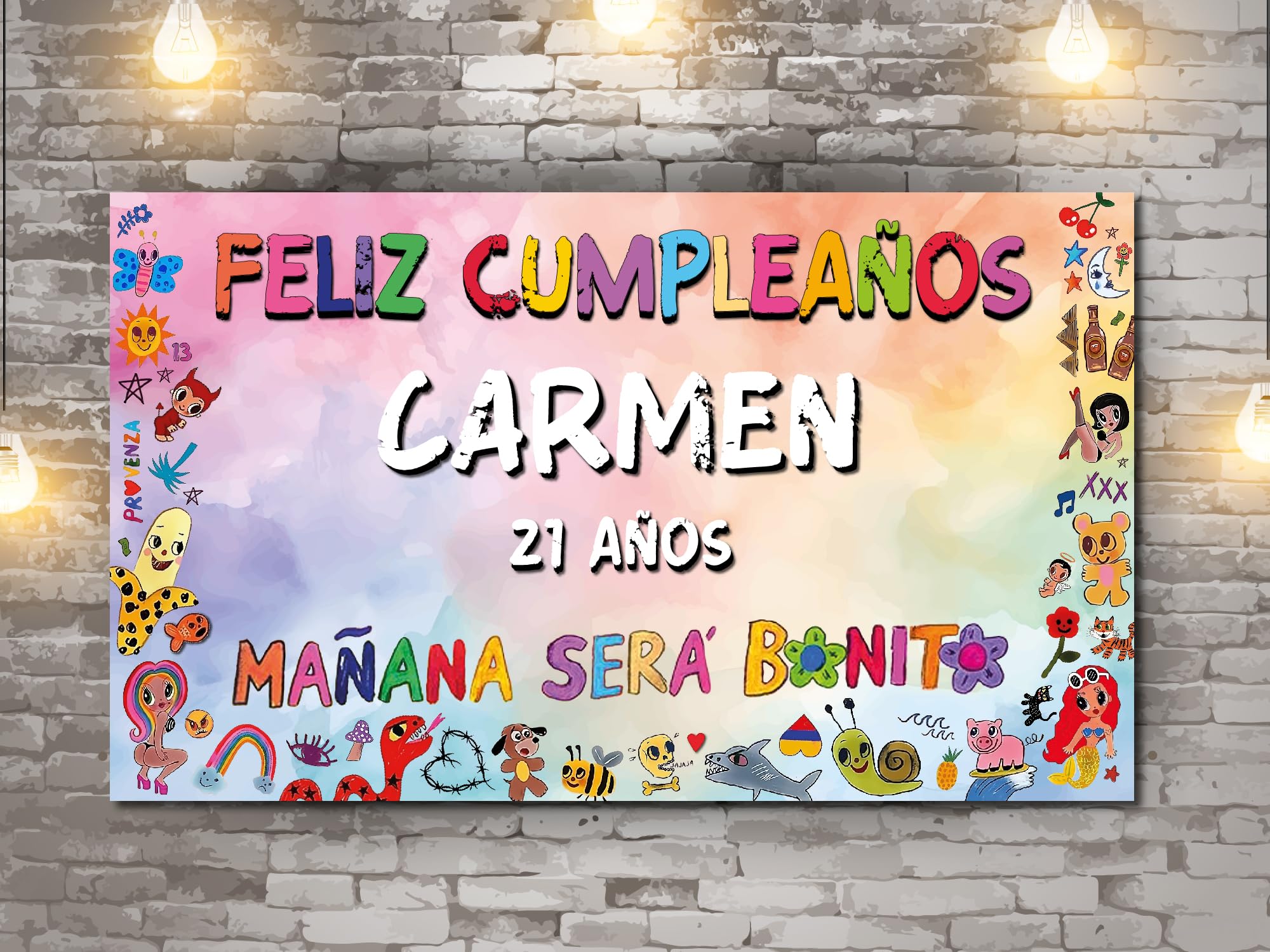 Oedim Photocall en Lona para Cumpleaños Bichota, 150x200cm, Photocall Decorativo para Eventos o Celebraciones puntuales