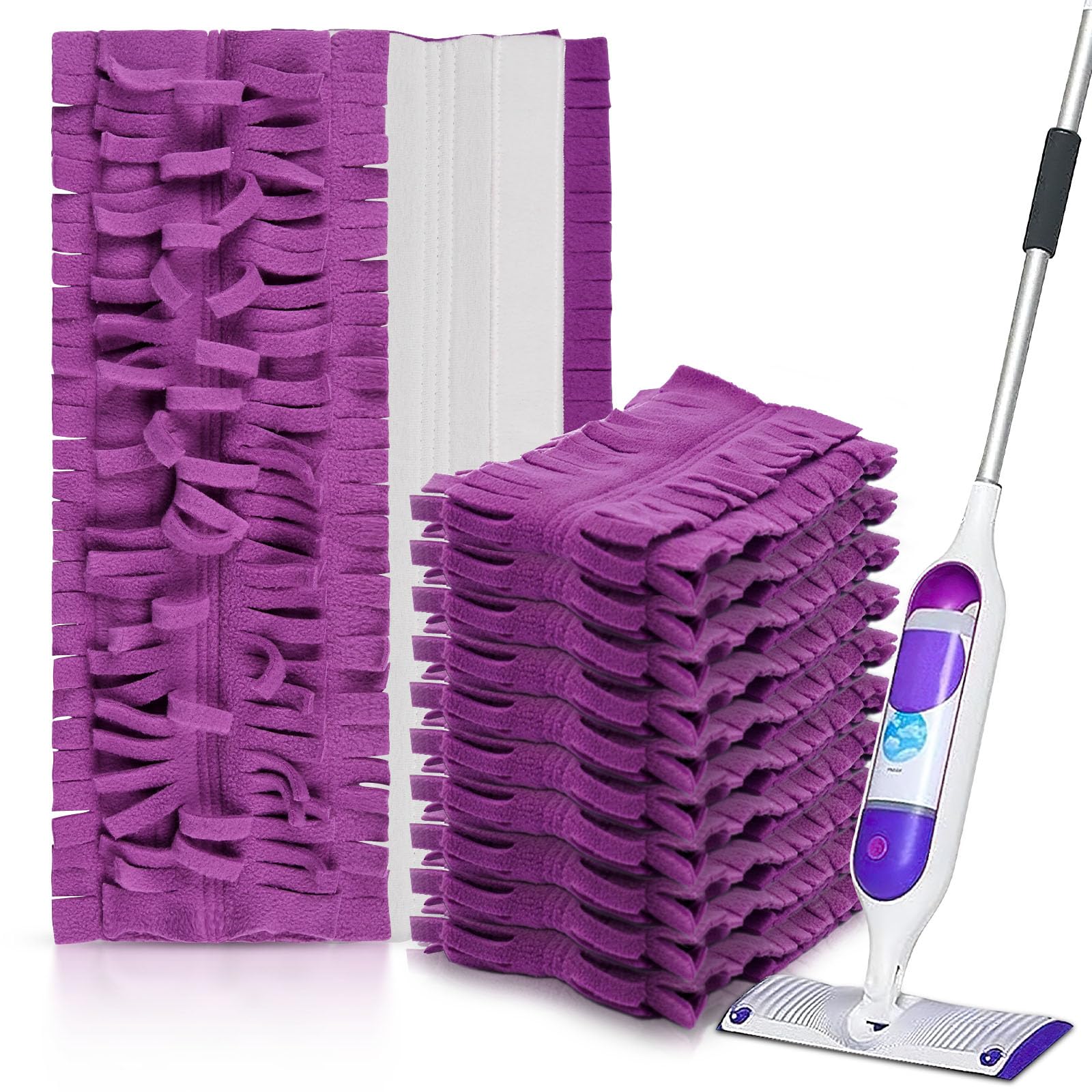 12 Pack Purple PowerMop Refills Pads for Swiffer PowerMop Multi-Surface Mops and PowerMop Wood Mops，Reusable Microfiber Mop Pads Replacement，Washable Mop Pads…