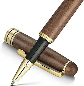 BEILUNER Conjunto de canetas esferográficas de madeira de luxo, nogueira elegante e elegante para presente para executivos exclusivos para escritório premium - Caixa de presente de Natal com refis