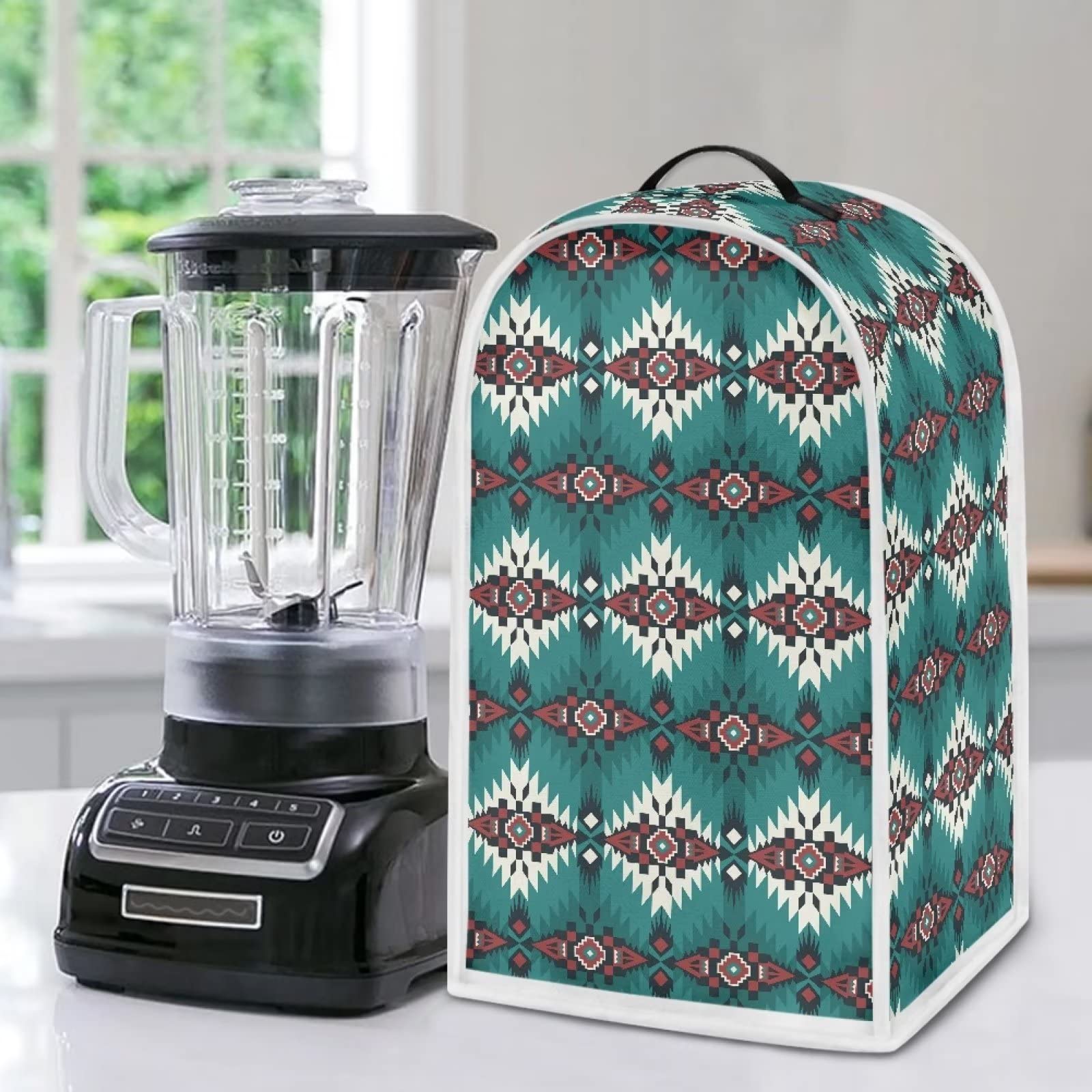 Poceacles Aztec American Native Tribal Deisgn Kitchen Blender Dust Cover Compatible with Nut Milk Maker Machine Waterproof Food Processor Cover