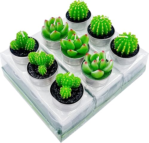 Miniatura 2 de 9 velas de té de cactus sin perfume con multicolor, velas de té de parafina, mini velas de mesa para el hogar, bodas, cumpleaños, velas decorativas