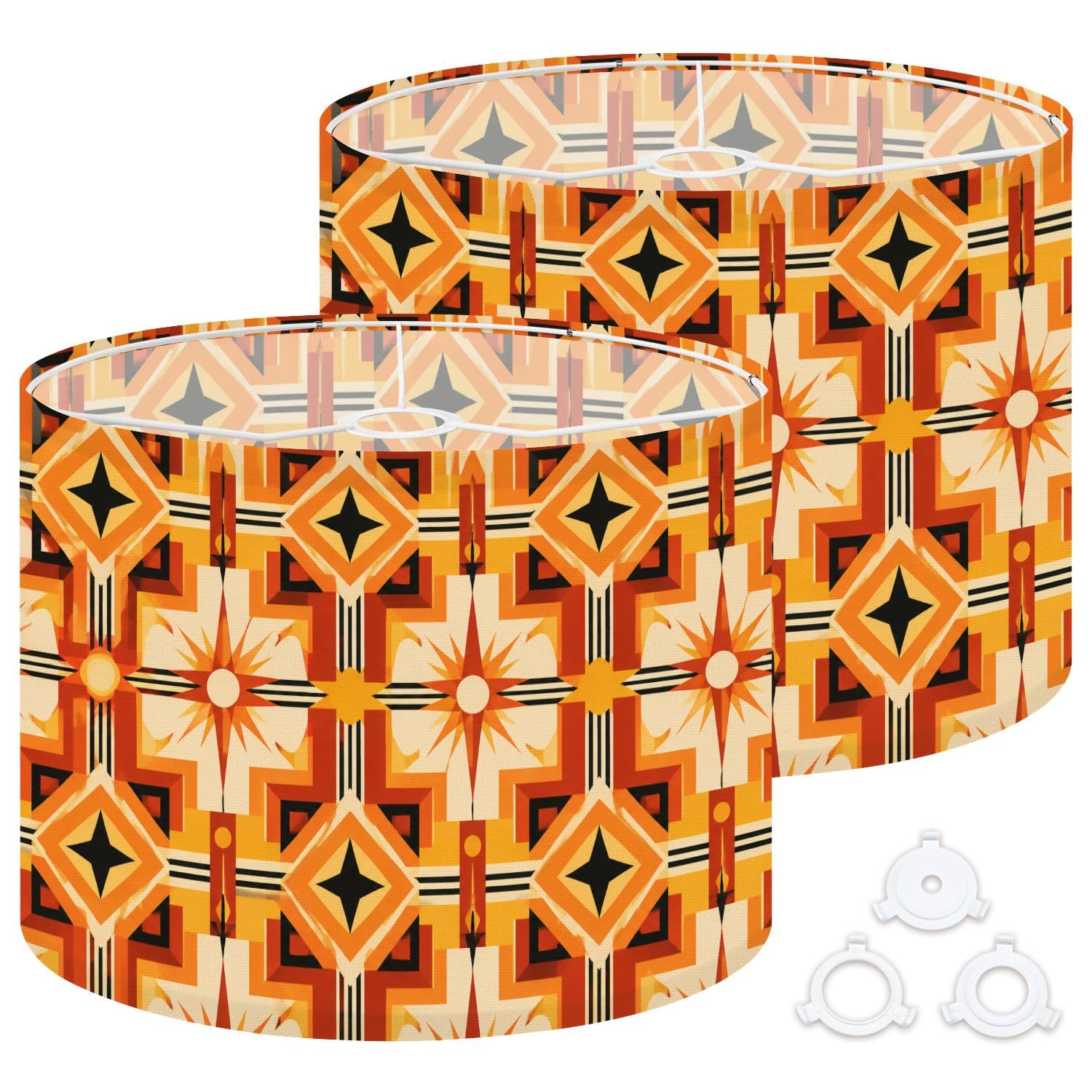 Deruinvaio Multi3 2Pcs 13In Lampshade Lamp Shade Geometric Abstract Vibrant For Ceiling Light, Table Lamp Floor Lamp Easy Assembly Replacement Light Shade
