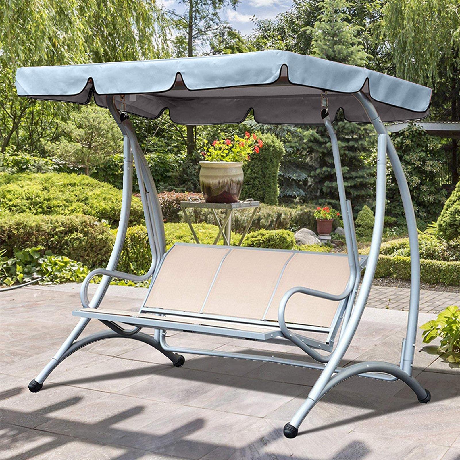 Balancelle de jardin - Toit de rechange pour 3 à 5 personnes - Résistant aux intempéries et aux UV - Bâche de toit - 195 x 125 x 15 cm - Plusieurs couleurs - Facile à nettoyer