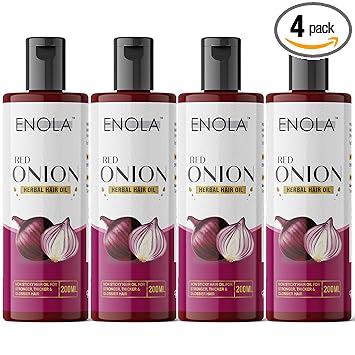 Enola Red Onion Herbal Hair Oil (Pack Of 4,200ml)