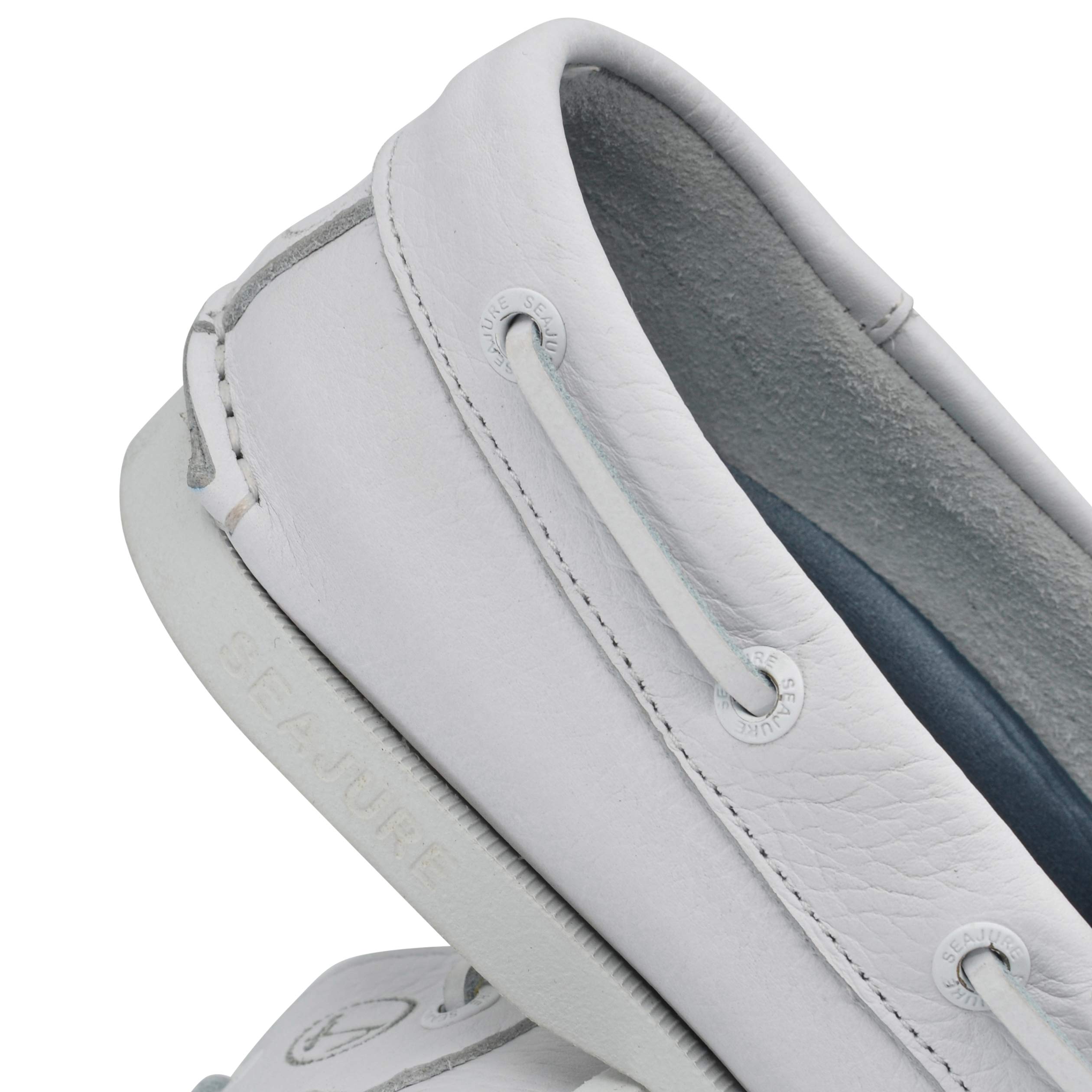 Seajure Chaussures Bateau pour Homme Knude en Cuir Blanc