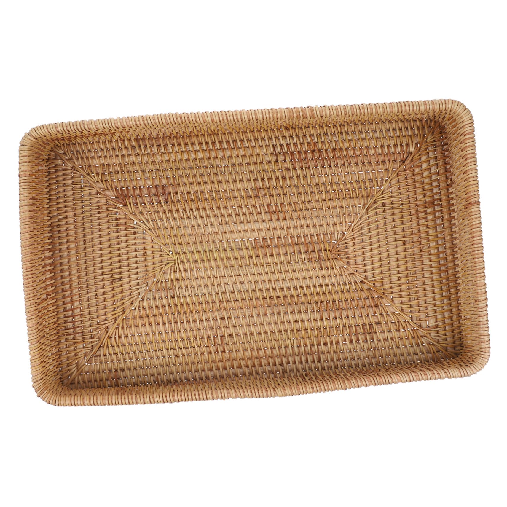 Bandeja Rectangular de Ratán Tejida, Estilo Bohemio