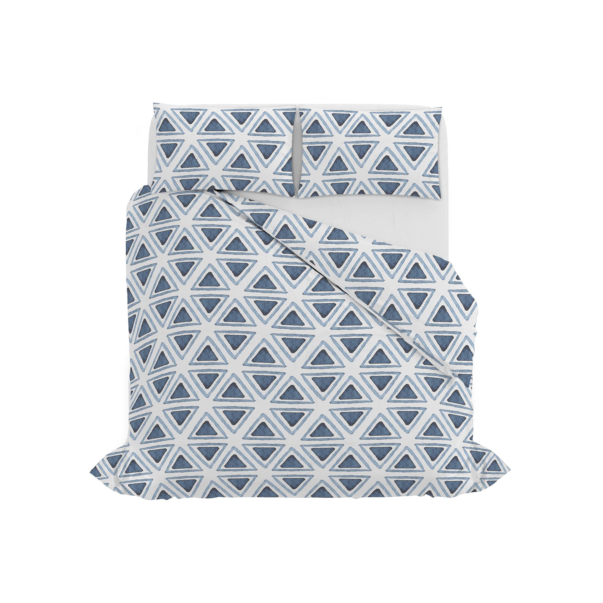 Italian Bed Linen "Fantasy Duvet Cover, Printed Microfibre, Triangoli, Double, Doppelte - Image 3
