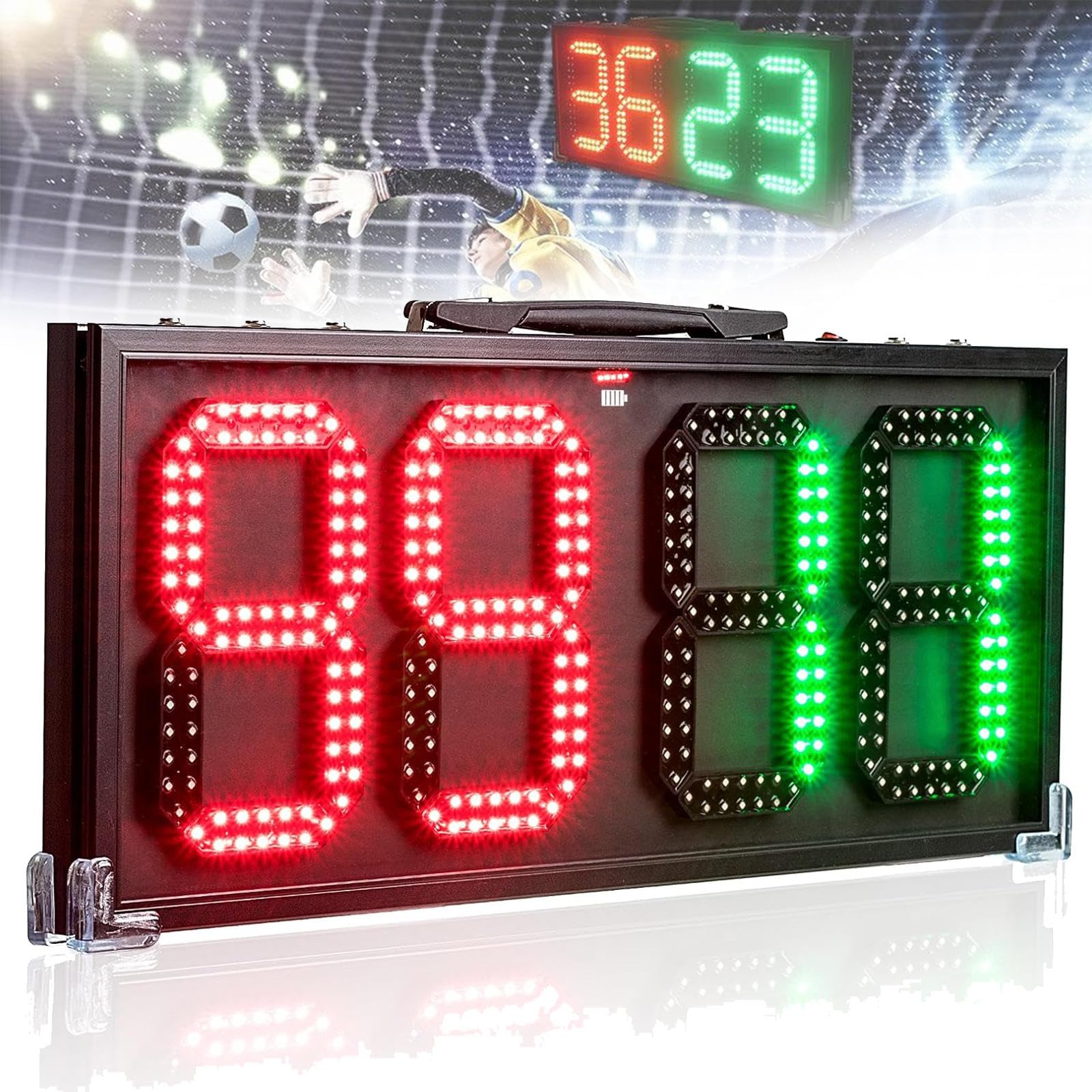Marcador Digital, Tablero de sustituciones de fútbol LED de 8 Pulgadas, Pantalla electrónica de Doble Cara para Cambios de Jugadores para árbitros, Equipo Deportivo Duradero para Partidos de