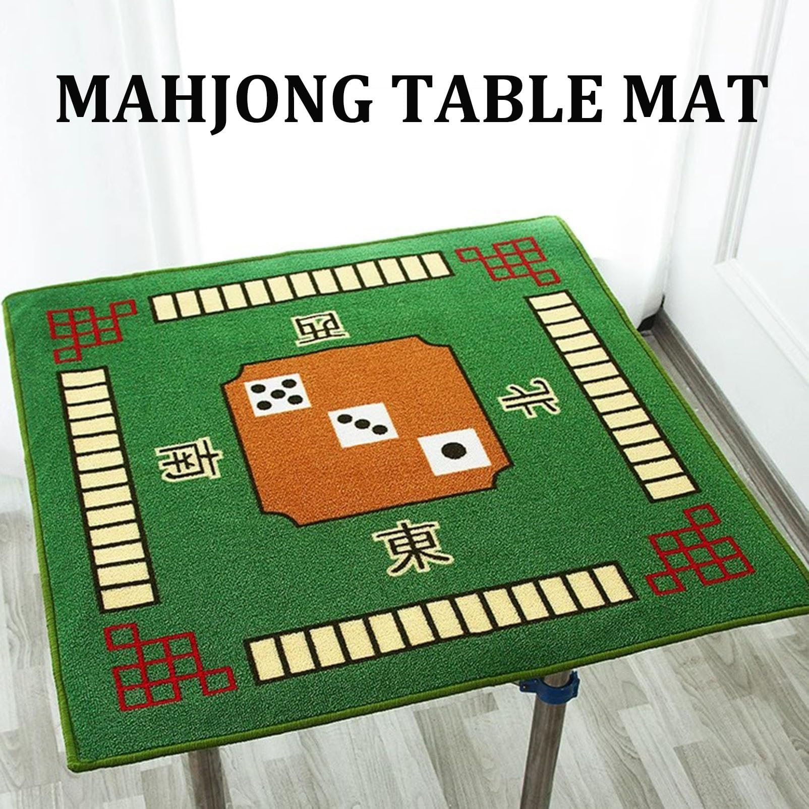 zestaw do gry mahjong, Kwadratowa mata na stół Mahjong z pozycjonowaniem wiatru, zagęszczona antypoślizgowa mata do kart do gry do gier karcianych do pokera Gry planszowe Płytki Mahjong (kolor: czerwo