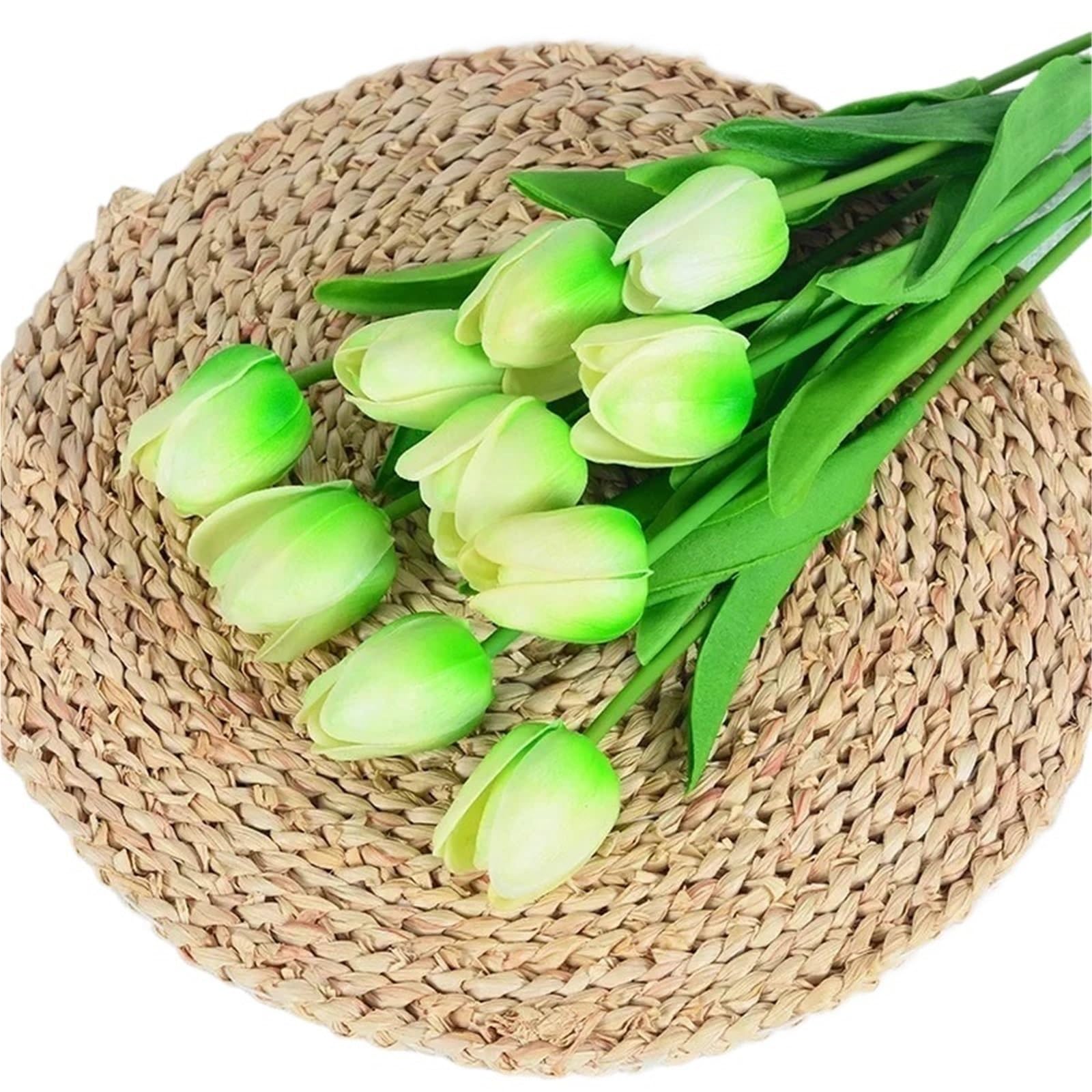 Dcrxz Artificial Flowers 10PCS Artificial Tulip Flower Bouquet Real Touch PE Foam Fake Flower for Wedding Decoration Flowers for Home Garden Decoraive(A-09)