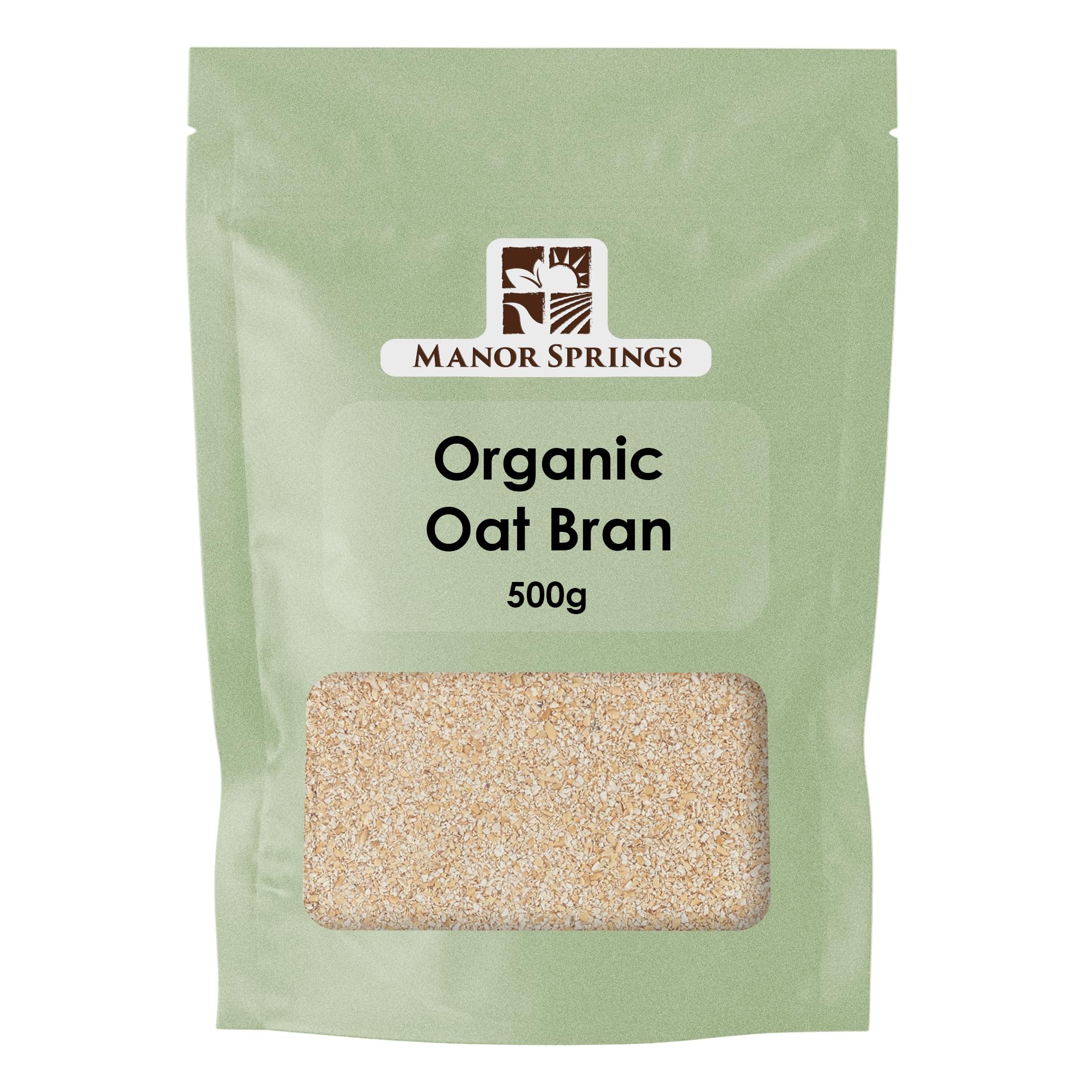 MANOR SPRINGS Organic Oat Bran - 500g - High Fibre, Milled from High Protein Oats, Premium Quality, Certified OrganicSoil AssociationSoil AssociationSoil Association