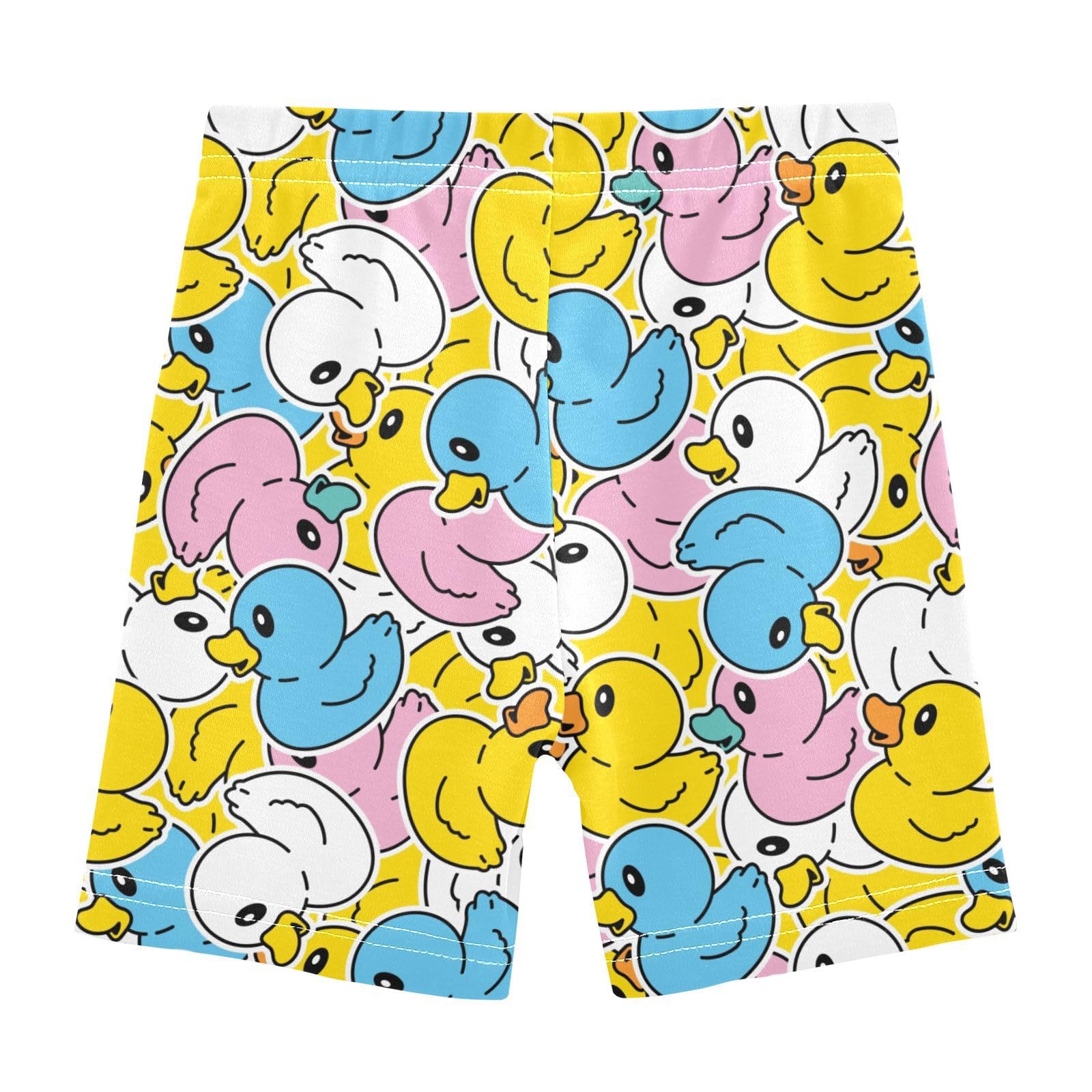 JHKKU Girls Rubber Duck Shorts Cotton Cartwheel Bike Kids Biker Under Dress Dance Short Girl Clothes 8Y