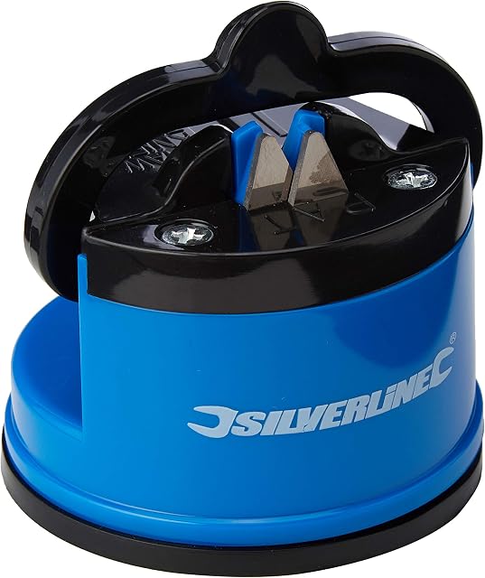 Silverline 270466 Knife Sharpener with Suction Base 60 x 65 x 60 mm , Blue