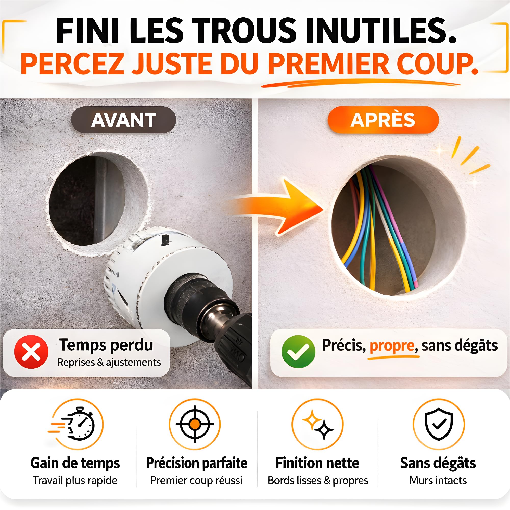 Aimant Puissant Néodyme pour Placo I Détecteur Rail et Montant Mur Sans Pile I Trouve Vis Cachées Cloison Sèche I Outil Compact Léger Plaquiste Électricien Plombier Peintre Bricoleur I 3D Print