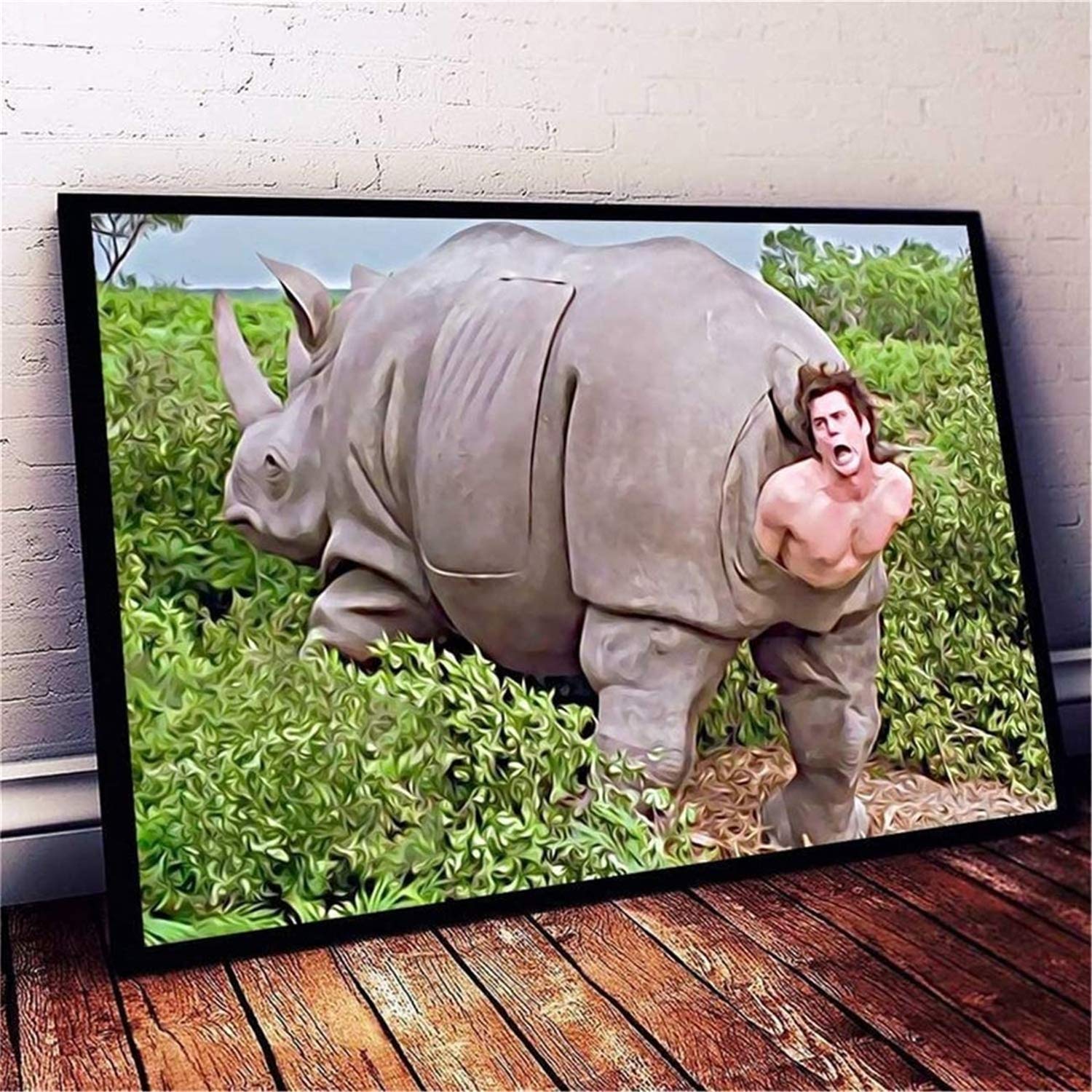 Wall Art Prints The Rhino in Ace Ventura Posters Canvas Painting for Living Room Bedroom Decor Gifts Artwork No Frame 12x20inch