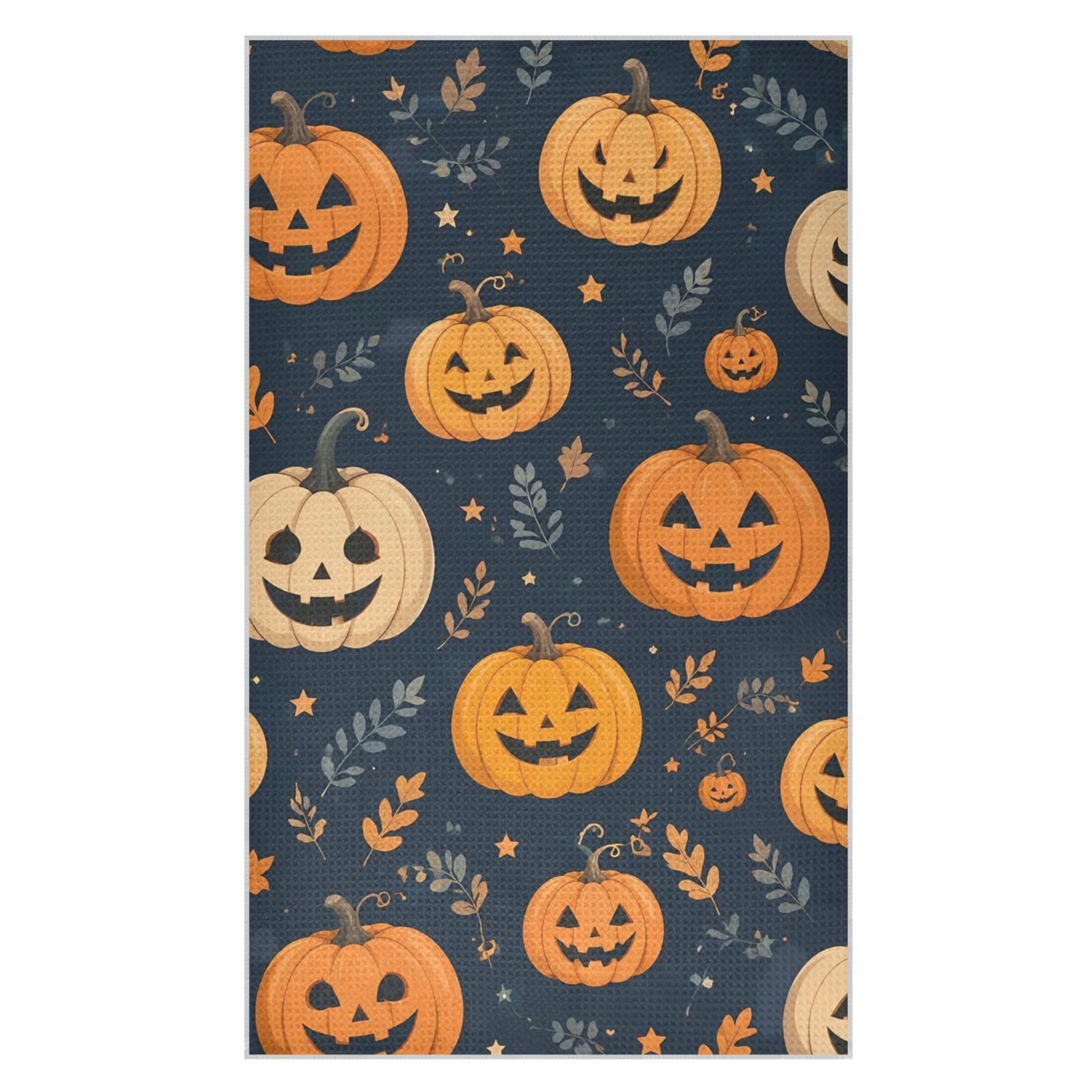 Kutsu Pumpkins Waffle Weave Kitchen Towels Absorbent Quick Drying Dish Towels for Kitchen, Decorative Tea Towel, 18x30 in