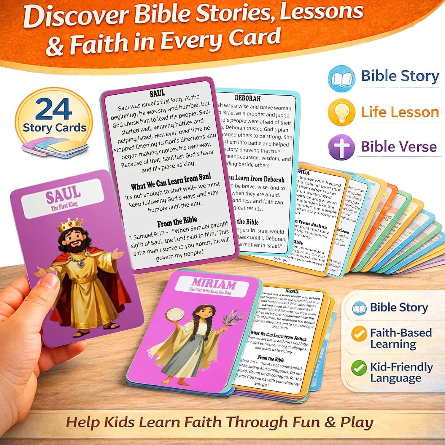 Bible Character Mystery Game – Guessing Bible Who I Am Board Games for Kids & Families, 2 Players Logic Deduction Christian Games with 24 Holy Bible Characters Catholic Gift