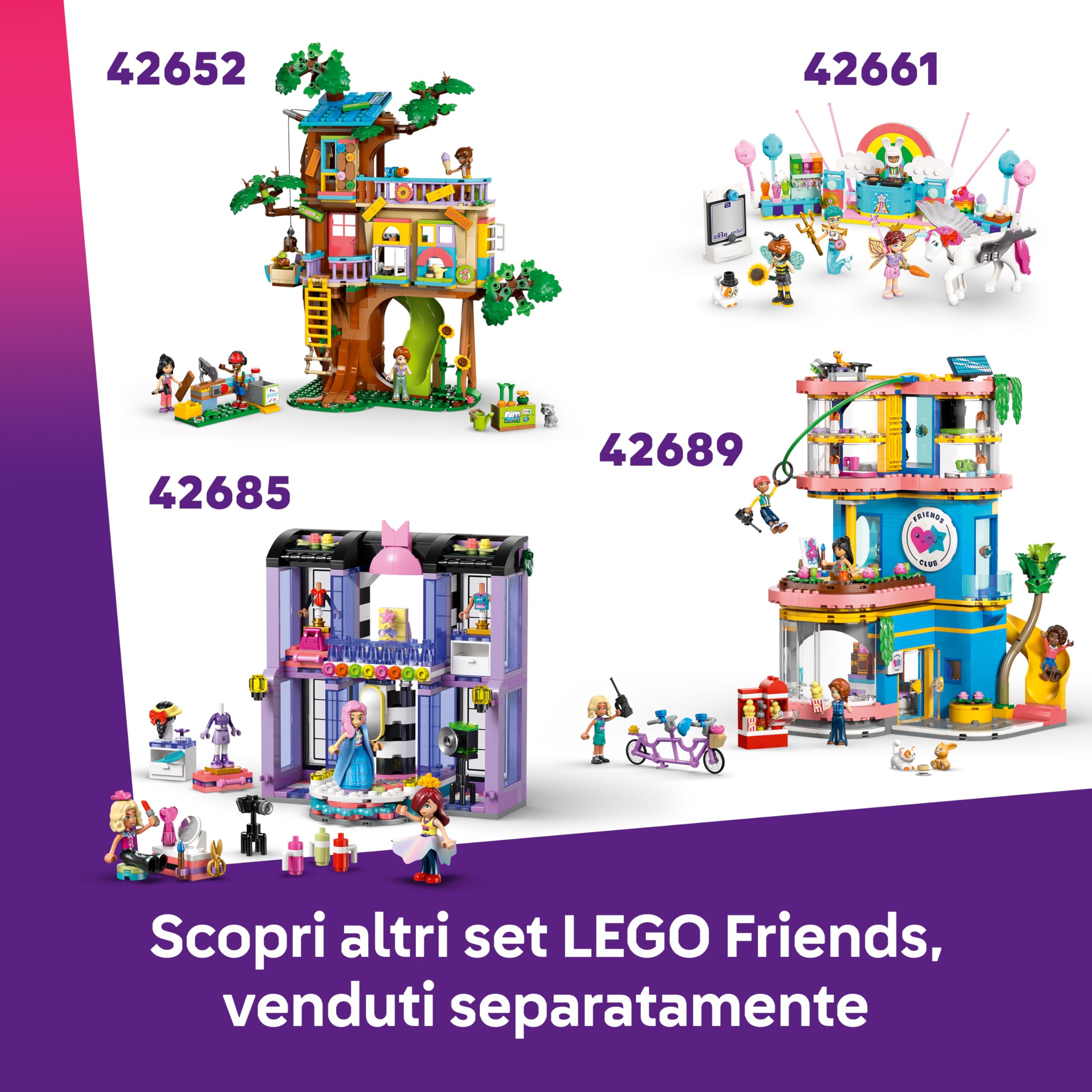 LEGO Friends Parco Giochi al Coperto - Gioco Creativo con Scivolo, Piscina di Palline, Giostra, Snack Bar, 3 Mini Bamboline e Accessori - Regalo di Compleanno per Bambine da 7 Anni in su - 42686