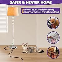 Vista 5 de Protector de cable para 1 cable de 6.6 pies 3/10 pulgadas, protectores flexibles de cables contra mascotas que no se mastican para organizar cables