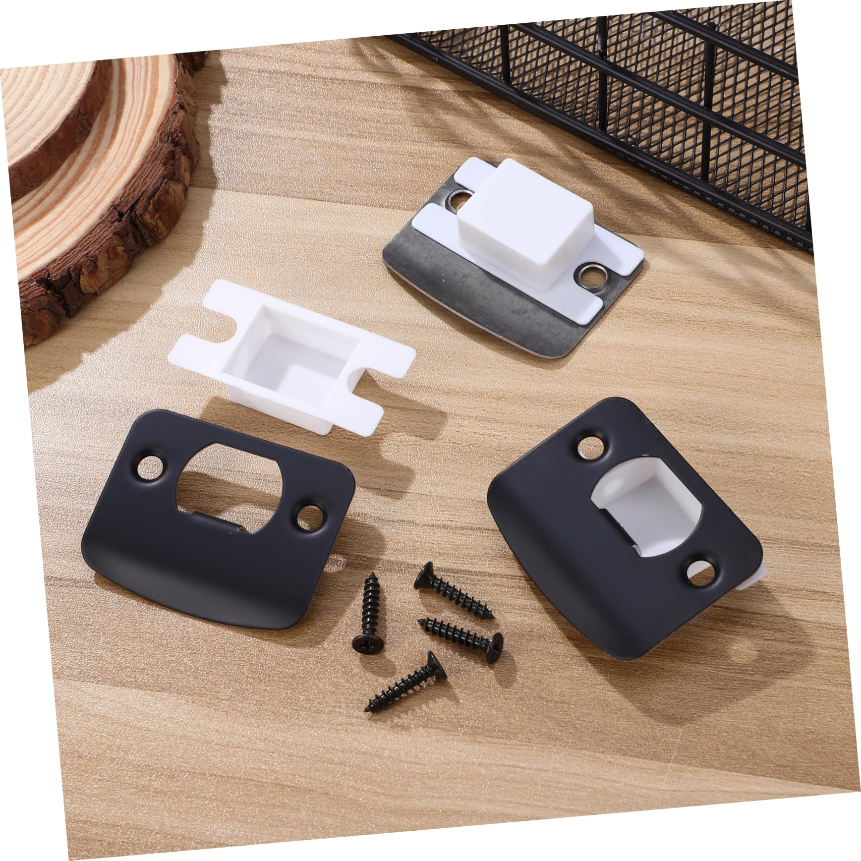 UKCOCO 16pièces Plaque De Gâche Pour Verrouillage De Porte Kit Installation De Pêne Et Renforcement De Porte Couverture De Trou De Serrure Compatible Pour Maison Et Bureau
