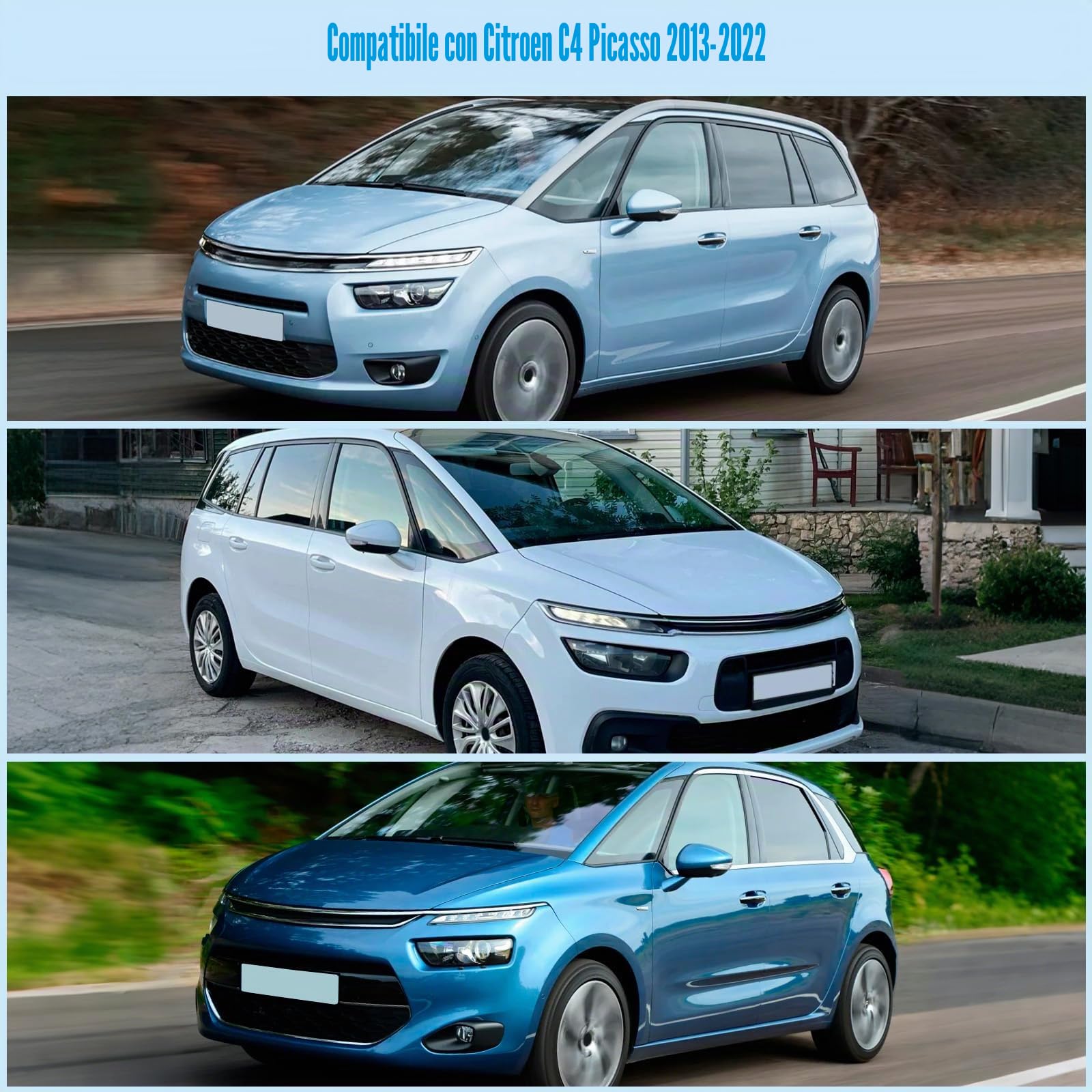 Copertura del Parabrezza Dell'auto Sostituzione per Citroen C4 Picasso 2013-2022, Parasole per Parabrezza per Auto all'interno Pieghevole, Protezione Antipolvere Riflettente UV