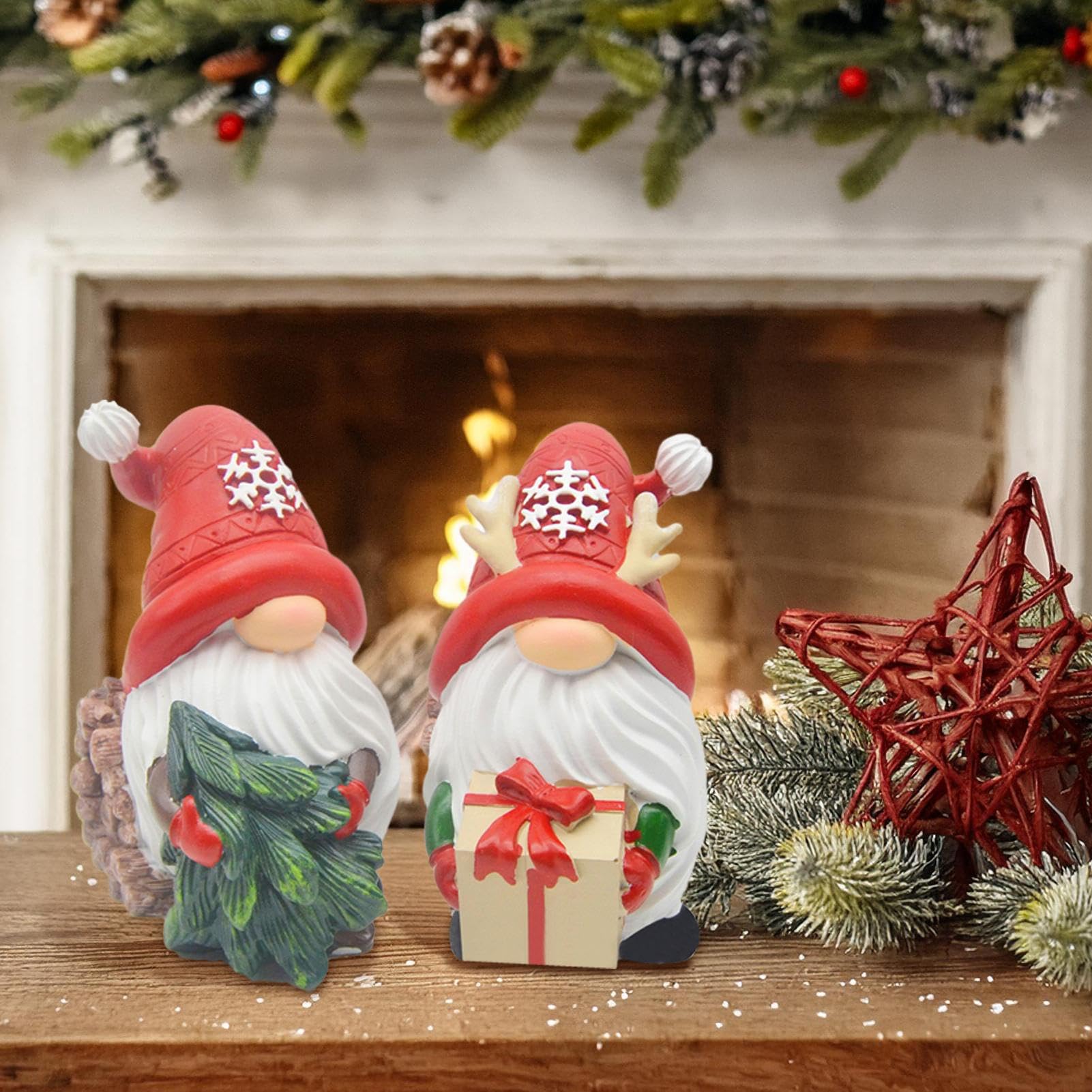 Figuras De Gnomos para La Decoración Navideña del Hogar 2 Piezas De Figuras