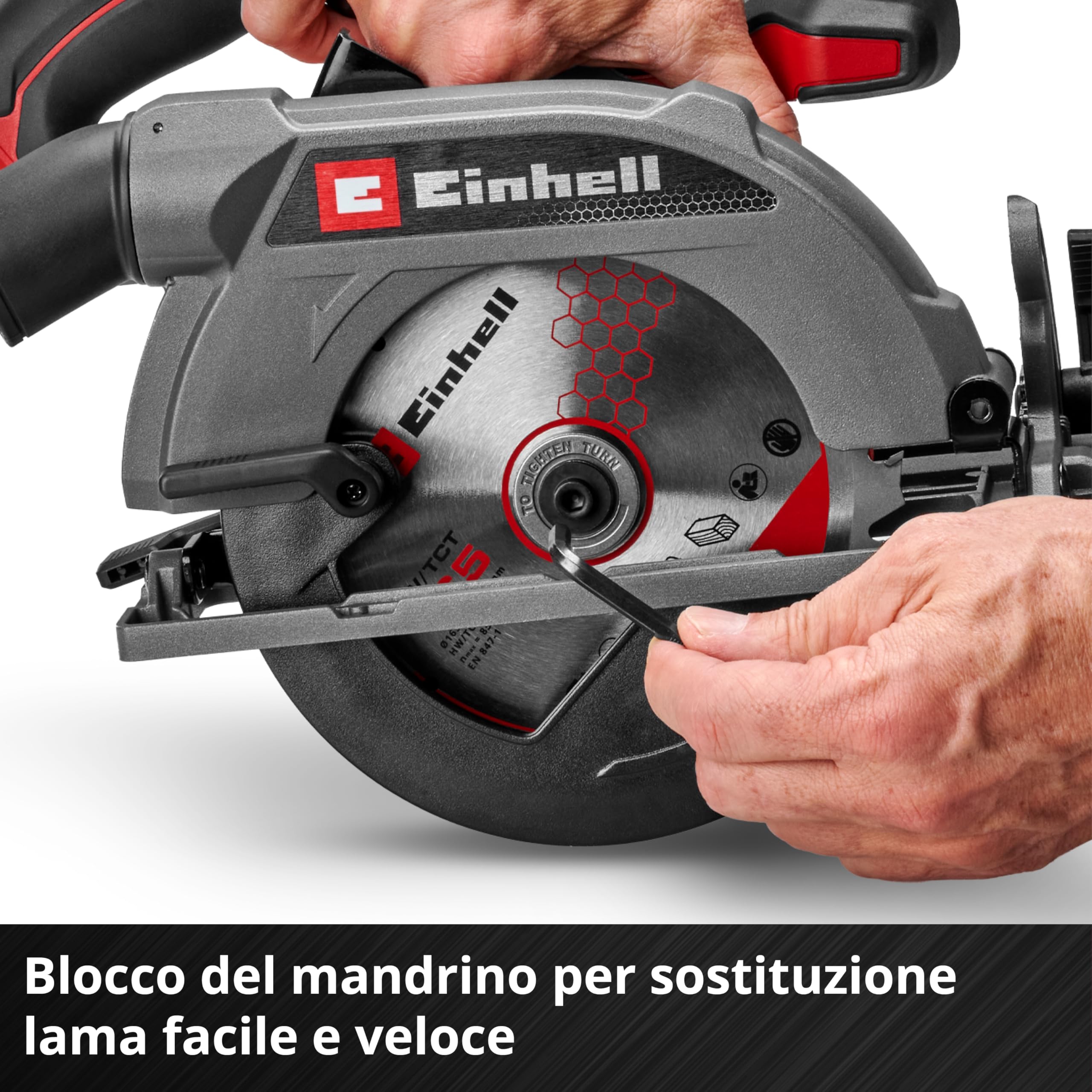 Einhell Professional Sega circolare TE-CS 18/165-2 Li - Solo Power X-Change (18 V, Ø 165 mm, lama, profondità di taglio 57 mm, installazione senza attrezzi, batteria esclusa)