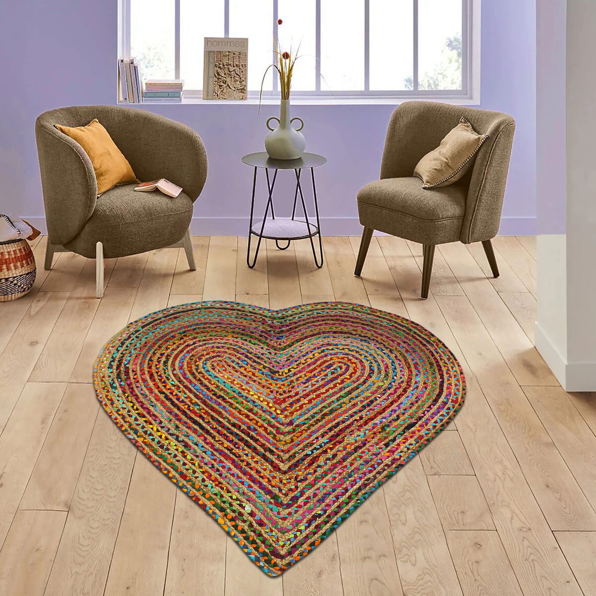 Tapis rond en jute fait main une touche chaleureuse pour votre salon