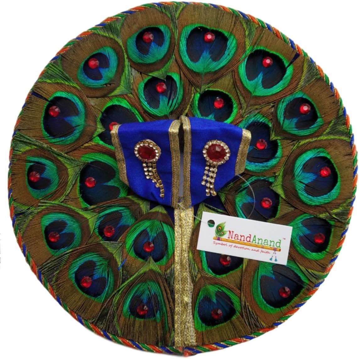 NandAnand Laddu Gopal Morpankh Peacock Feather Krishna Poshak | God Kanha Dress | Laddu Gopal Dev Vastra (Multicolour)