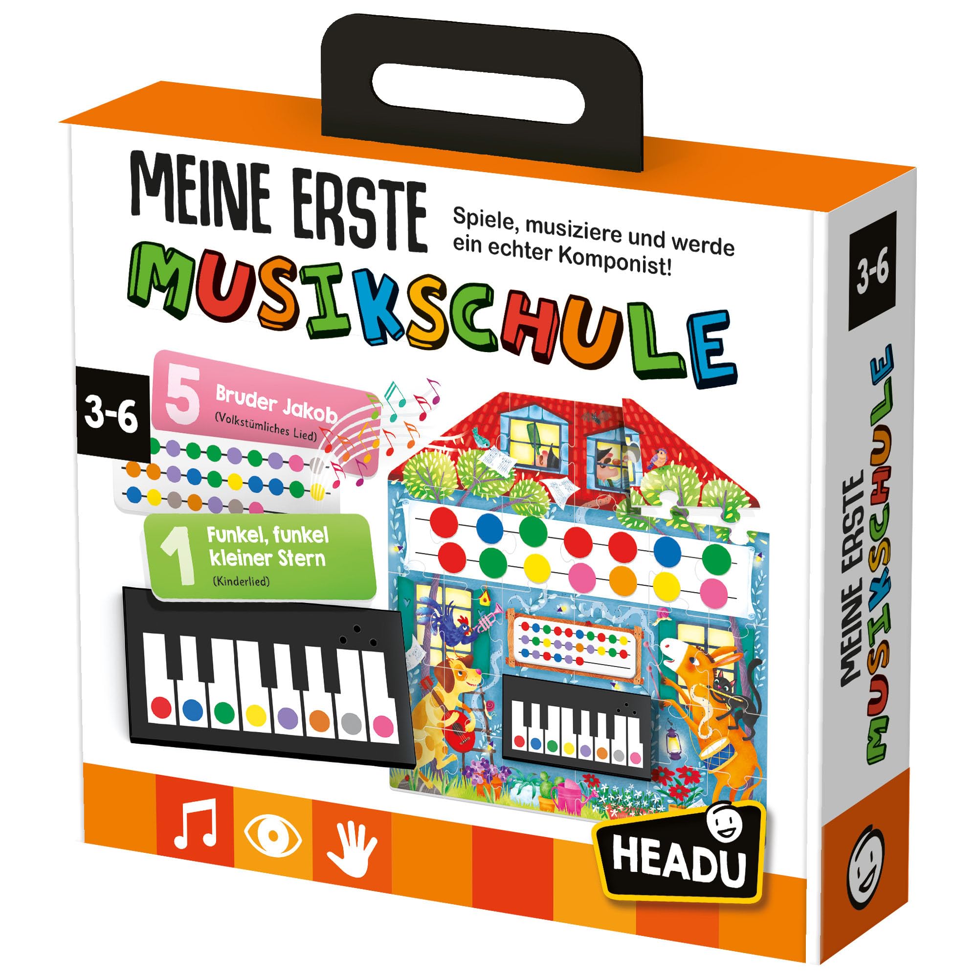 Headu "My First Music School!" Montessori Music Game Piano Learning Set Educational Game for Children from 3-6 Years, Children's Piano Board Game (DE60735)