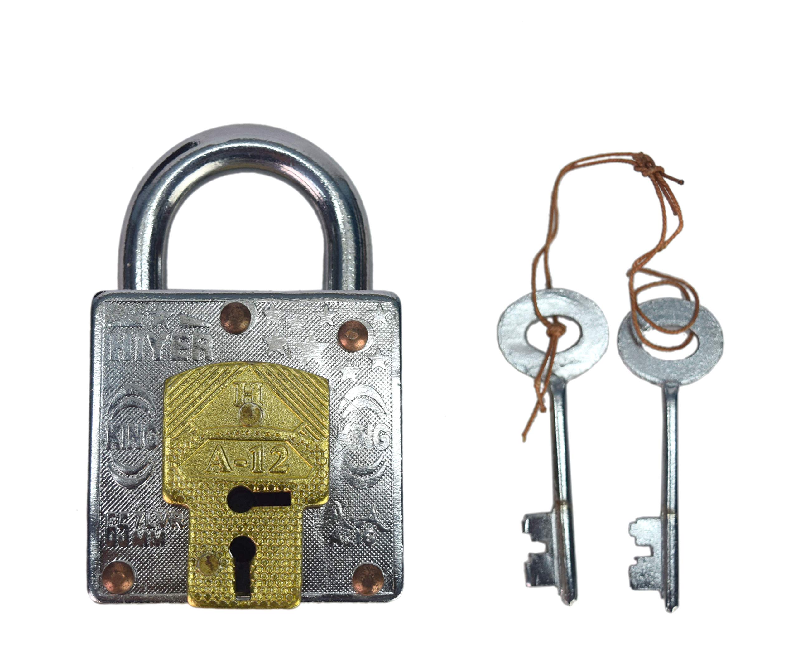 Global Art Iron Antique Style Misal Strong Magic Secret Tricky 7 Levers High-Security Padlock with 2 Keys (India, Heavy, Medium) (B07XTHQ492) Amazon Price History, Amazon Price Tracker