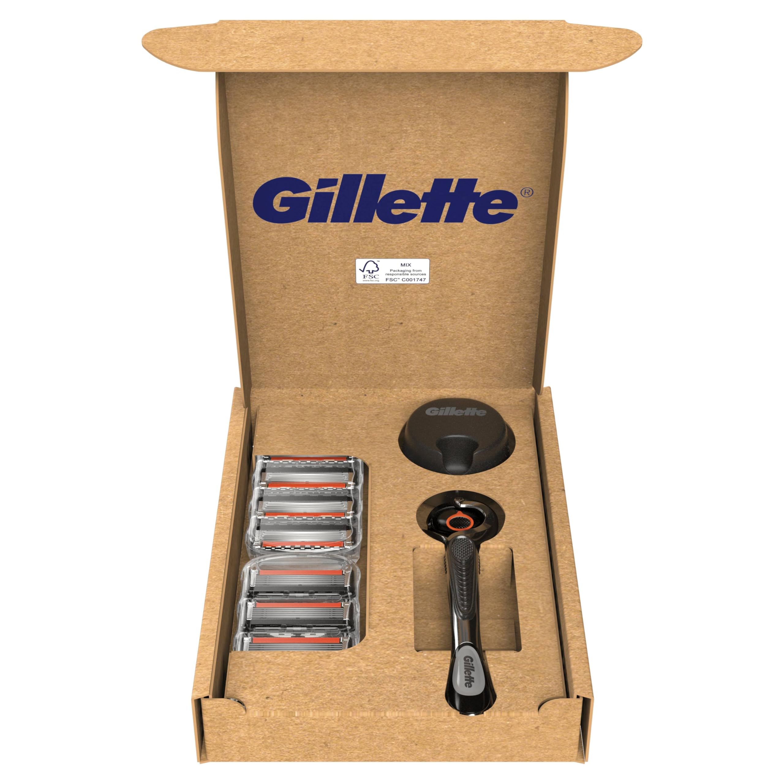 Gillette ProGlide 1 Rasoio Barba Manuale, 8 Lamette Gillette da Barba di Ricambio Per Una Rasatura Profonda, Con Lubrastrip e Supporto, Rasoio a Mano Libera, Starter Kit, Idea Regalo