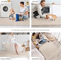 Vista 8 de Tapetes de cocina para piso, alfombras de cocina súper absorbentes, antideslizantes, lavables, de lino sintético suave trenzado, alfombra de camino