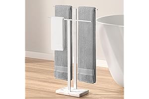 KES Bathroom Standing Towel Rack, Versatile 2-Tier Floor Towel Stand with Marble...