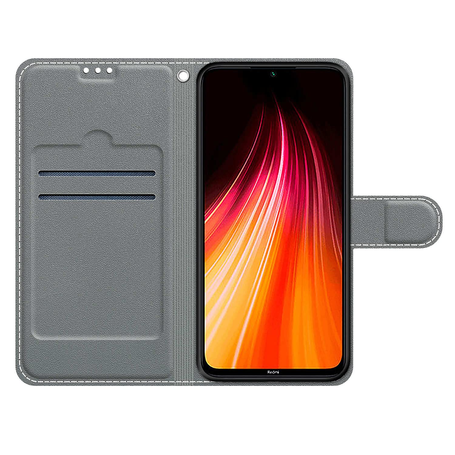 Cover A Libro In Pelle Per Xiaomi Redmi Note 8 (2019/2021) | Custodia Portafoglio Con Magneti, Slot Carte E Cordino | Rosa Argento