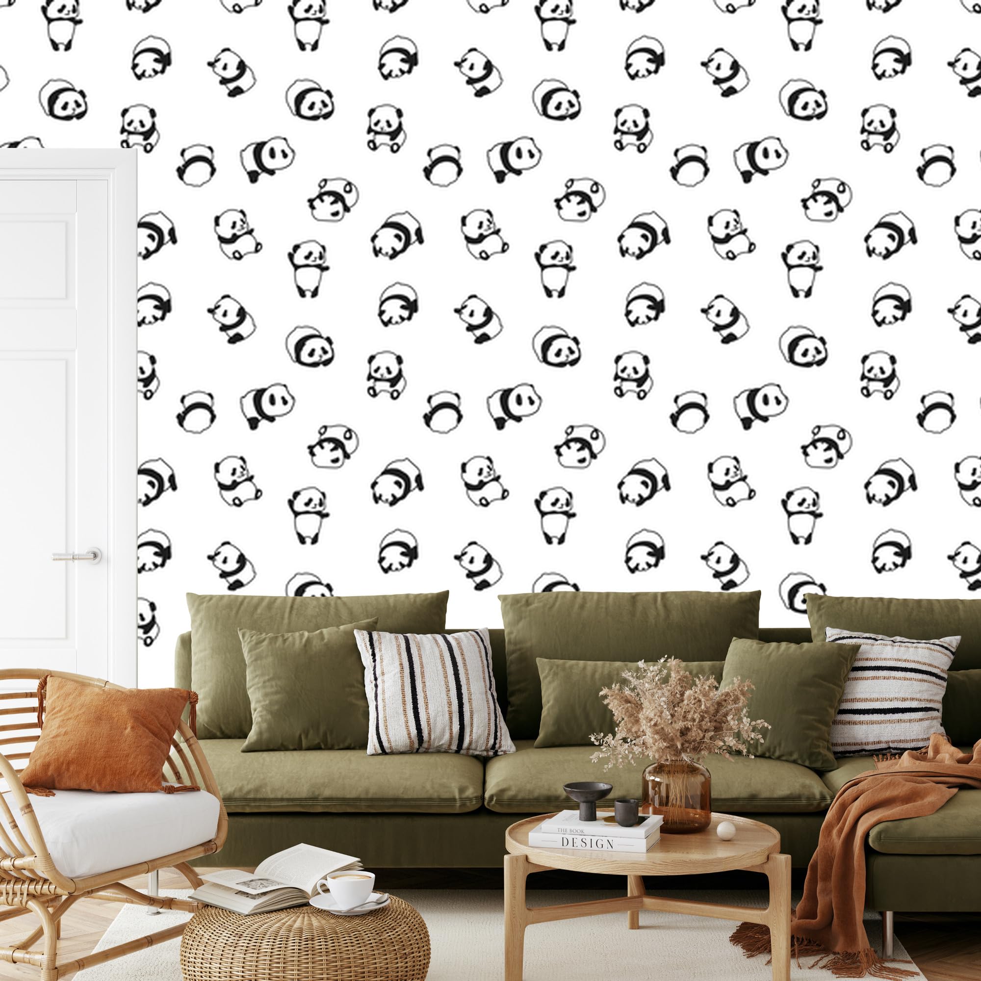 Vliestapete Schöne Pandas 50 x 1000 cm