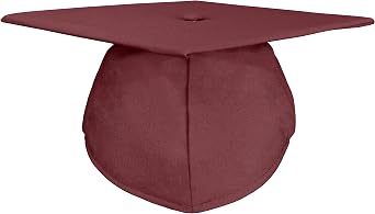 Gradplaza Unisex Multicolor Matte Graduation Cap for School Ceremony Maroon