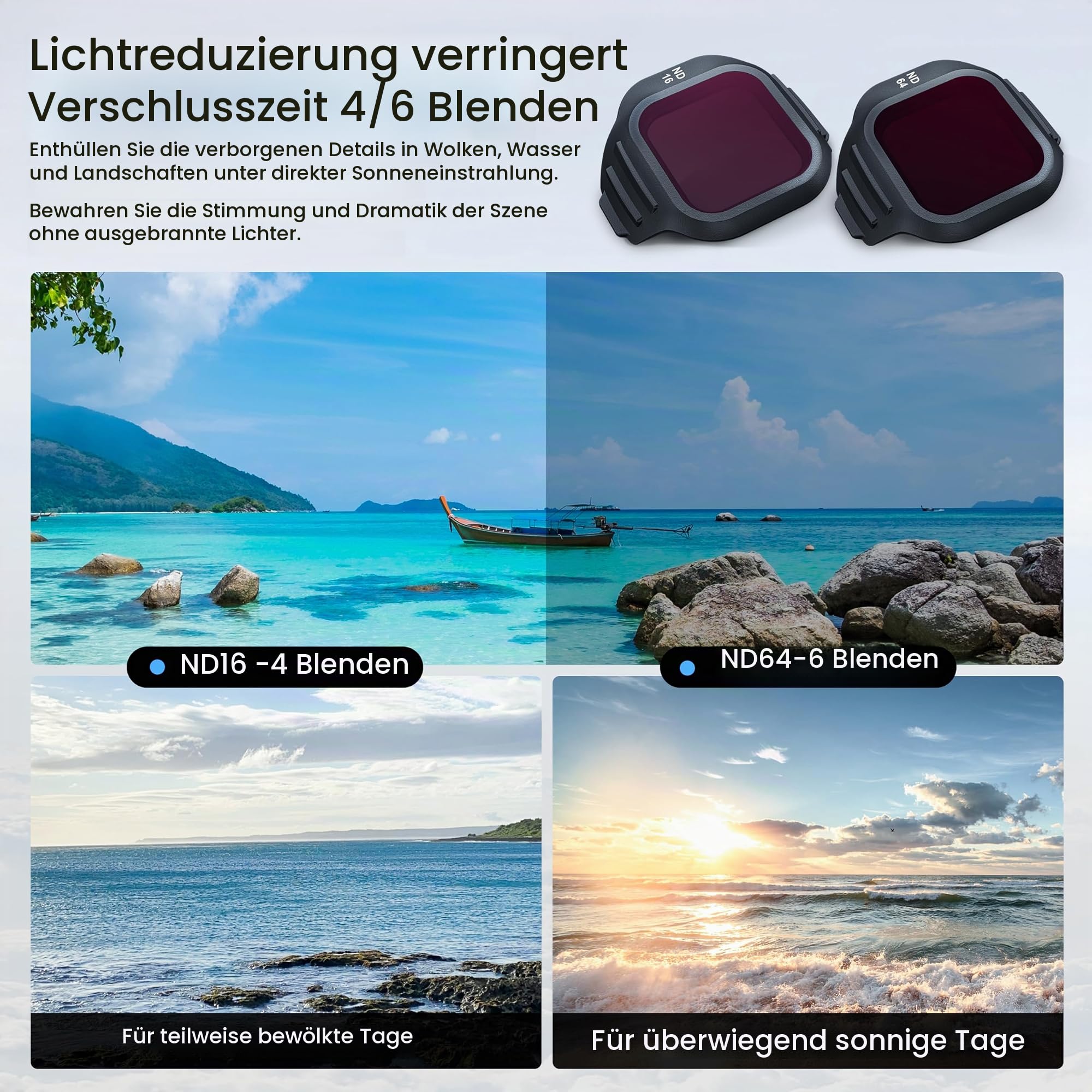 STARTRC Filter Set für DJI Mini 5 Pro Zubehör, 6 Pack Filter Black Diffusion Mist Filter/LPR/UV/ND16/64/CPL Mini 5 Pro Drohnen Objektivfilter, mehrfach beschichtetes optisches HD Glass
