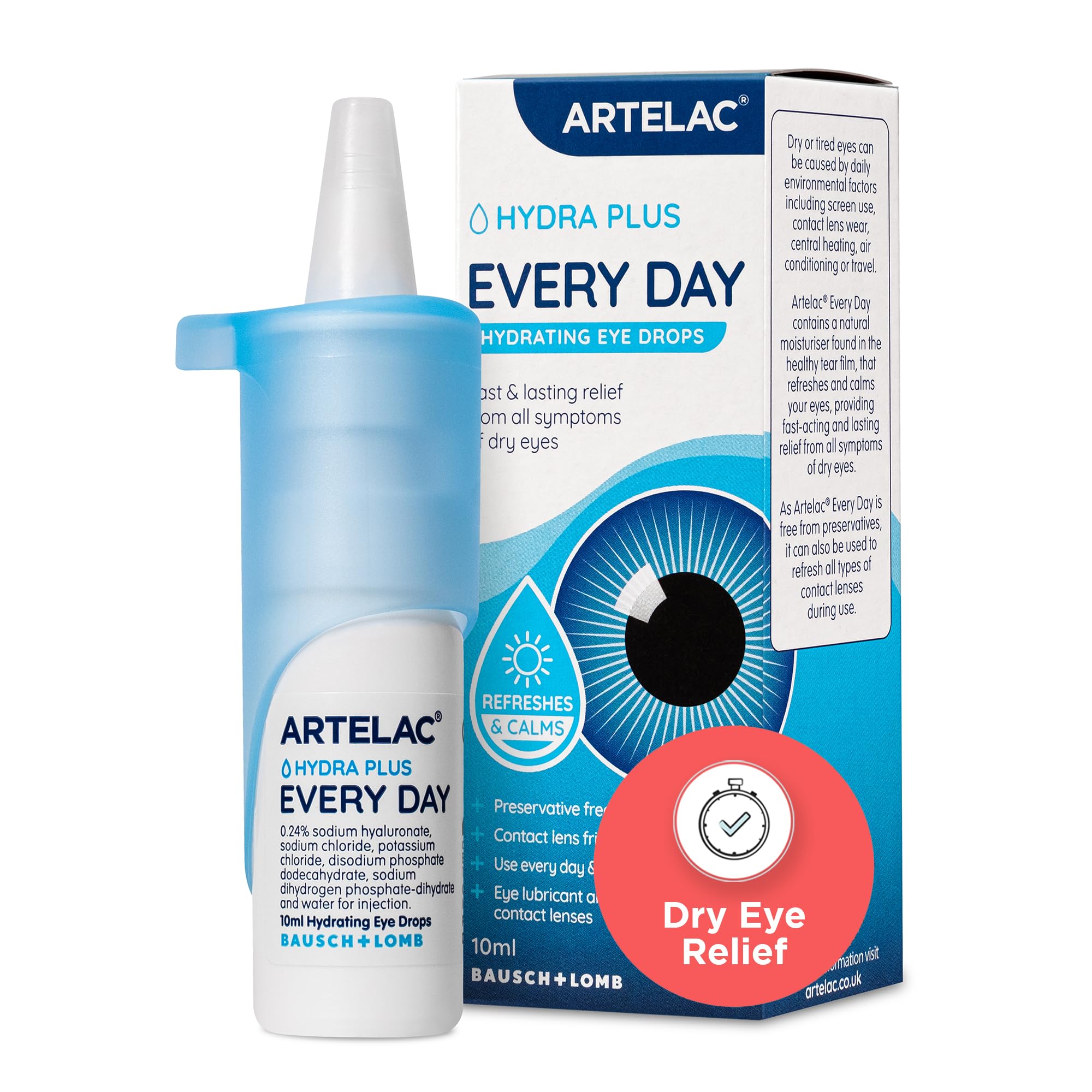 Artelac Eye Drops for Dry Eyes, Every Day, 10 ml