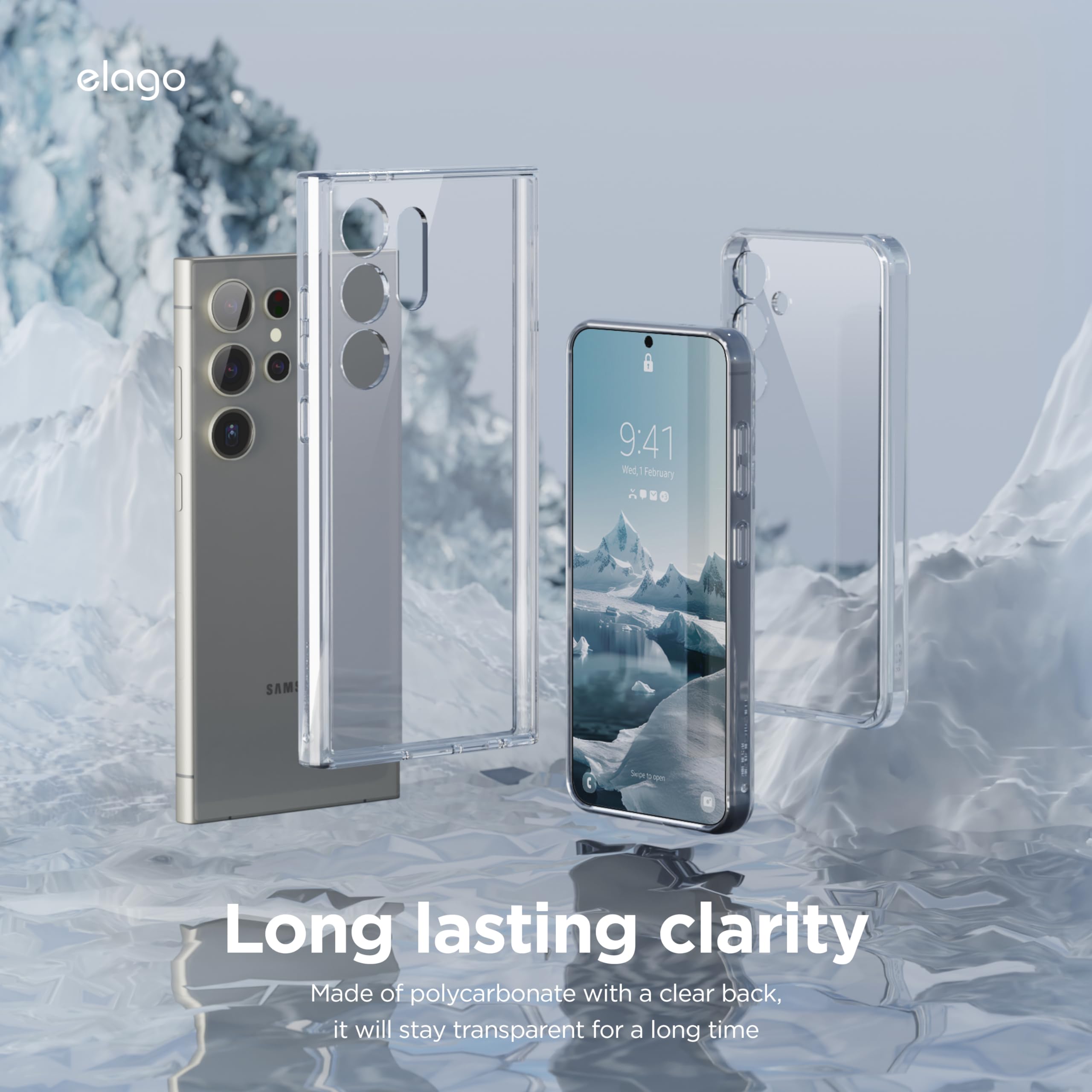 Amazon.co.jp: 【elago】 Galaxy S24 対応 ケース 耐衝撃 クリア 背面