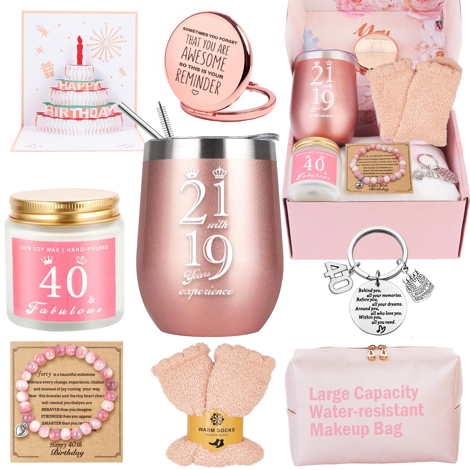 40th Birthday Gift Women Gift Set for Best Friends, Mom, Wife, Daughter, Sister, Girlfriend, Colleague, Best Friend, Unique Wife Birthday-image-35