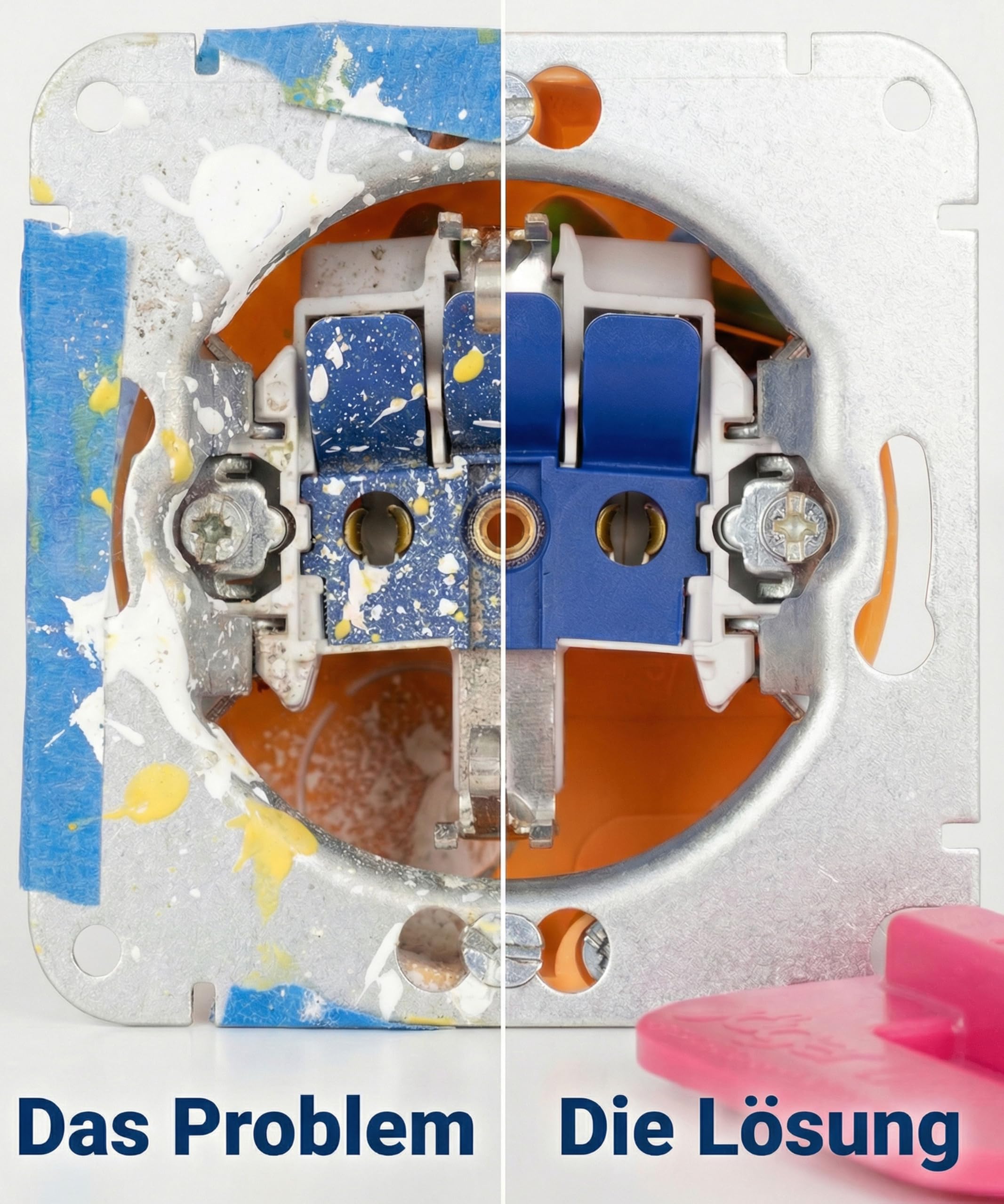 JÄGER 100x Steckdosen Malerschutz Wiederverwendbar, Steckdosenabdeckung zum Aufstecken statt Abkleben, Steckdosen Abdeckung Baustelle, Malerbedarf für Tapezieren & Renovierung, Made in Germany