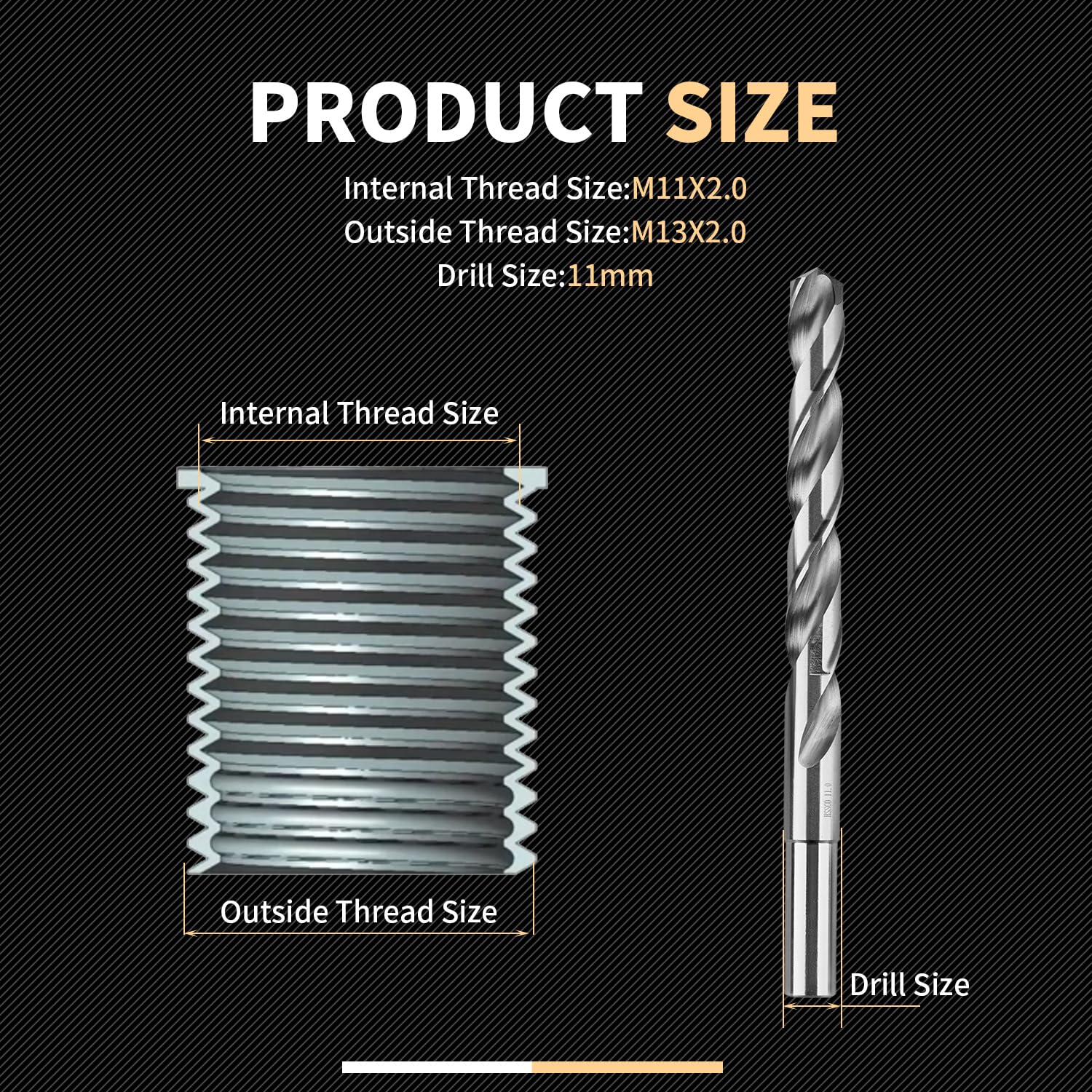Amazon.com: SENNMONN M11X2.0 Metric Thread Repair Kit with