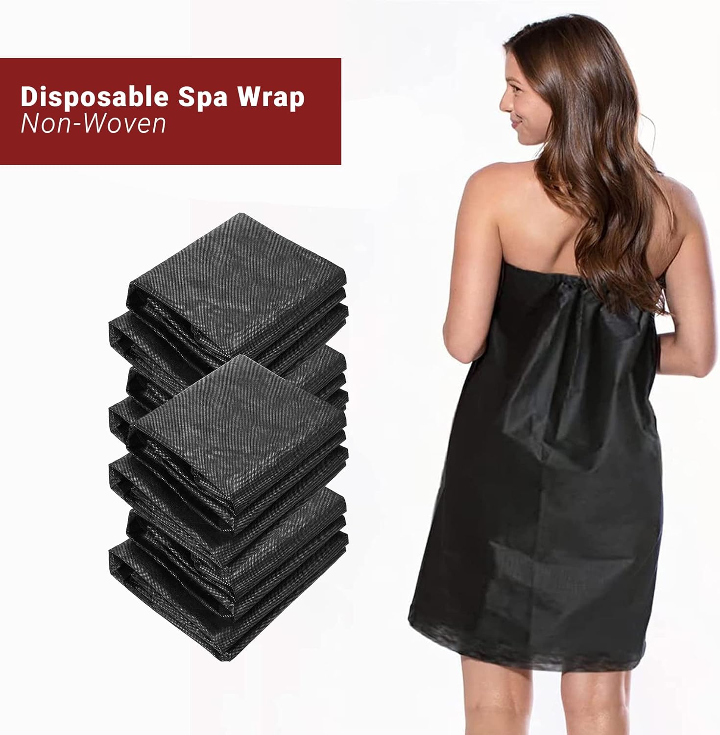 SANTIFA Disposable Robes for Spa - Disposable Body Wraps Cape Disposable Spa Wrap Non-Woven Spa Wraps for Women - Large Size, Black 10 Pieces : Beauty & Personal Care