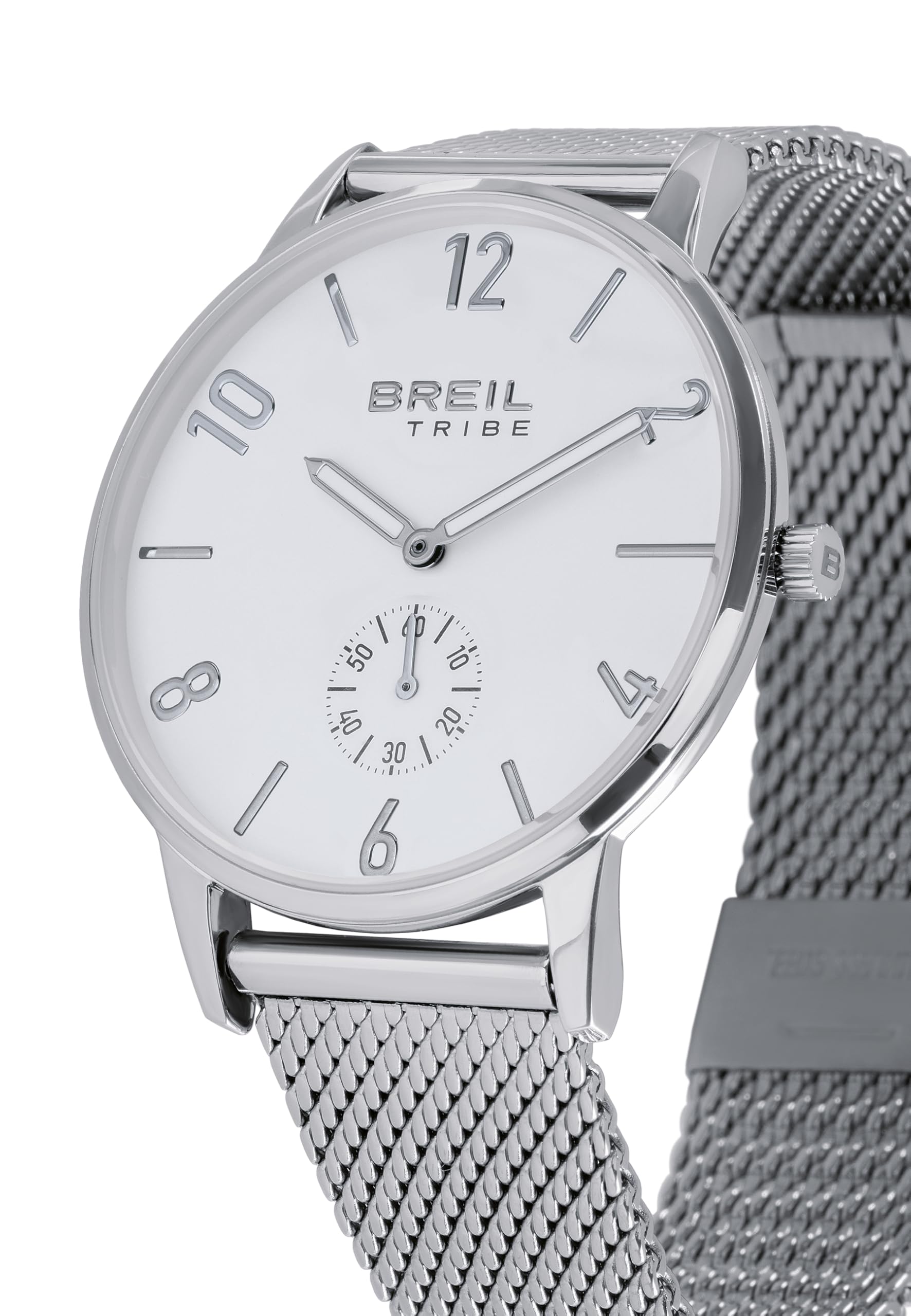 Breil, Collezione Avery, Cronografo Uomo, Orologio Uomo con Bracciale in Acciaio in Maglia Milanese, Resistente All'Acqua, Movimento Sunon PE45, Cassa 41 mm, Chiusura a Scorrimento
