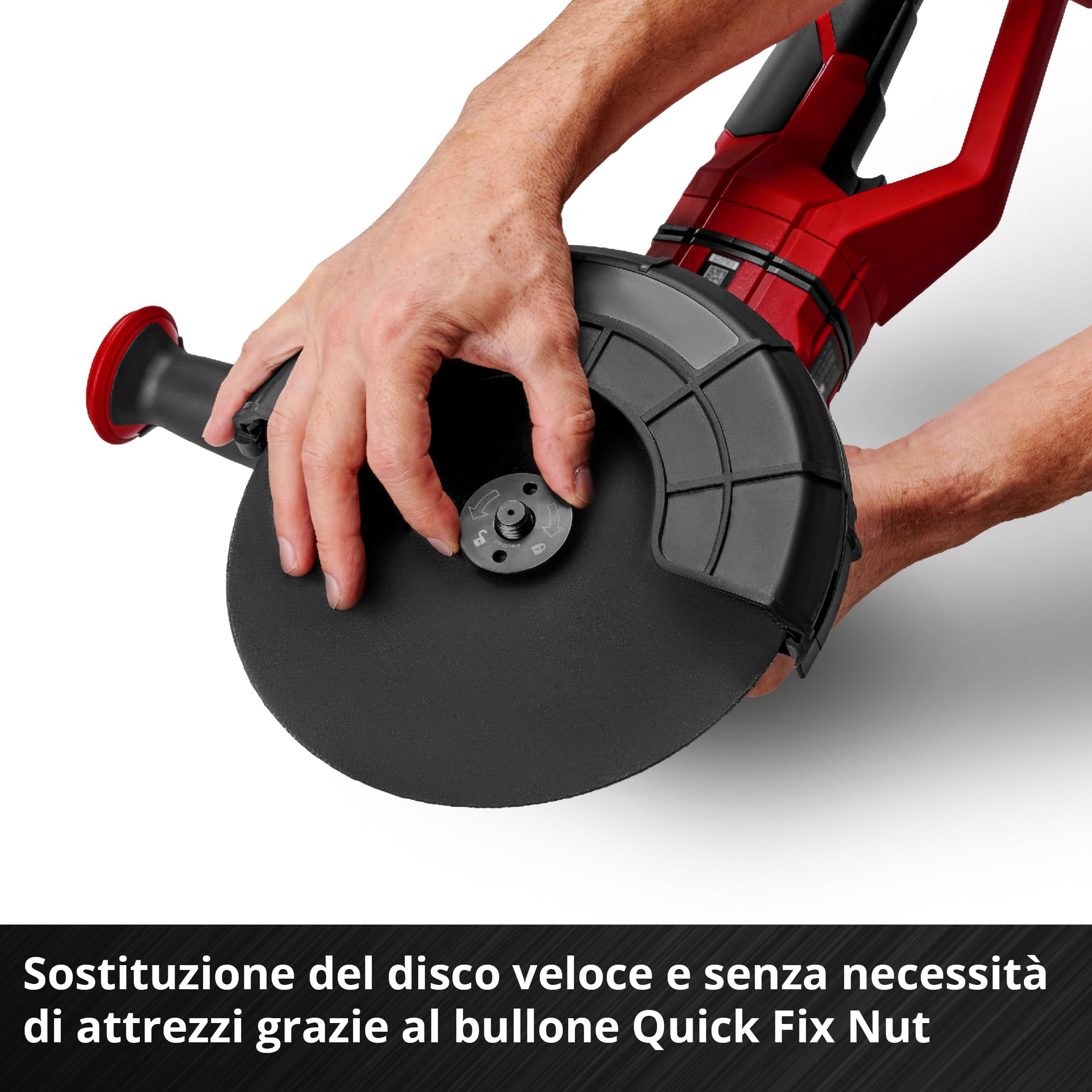 Einhell Professional Smerigliatrice angolare a batteria AXXIO 36/230 Q Power X-Change (36 V, 2200 W, 230 mm Ø disco, 70 mm profondità taglio, Brushless, Quick-Fix-Nut, senza disco, senza batteria)